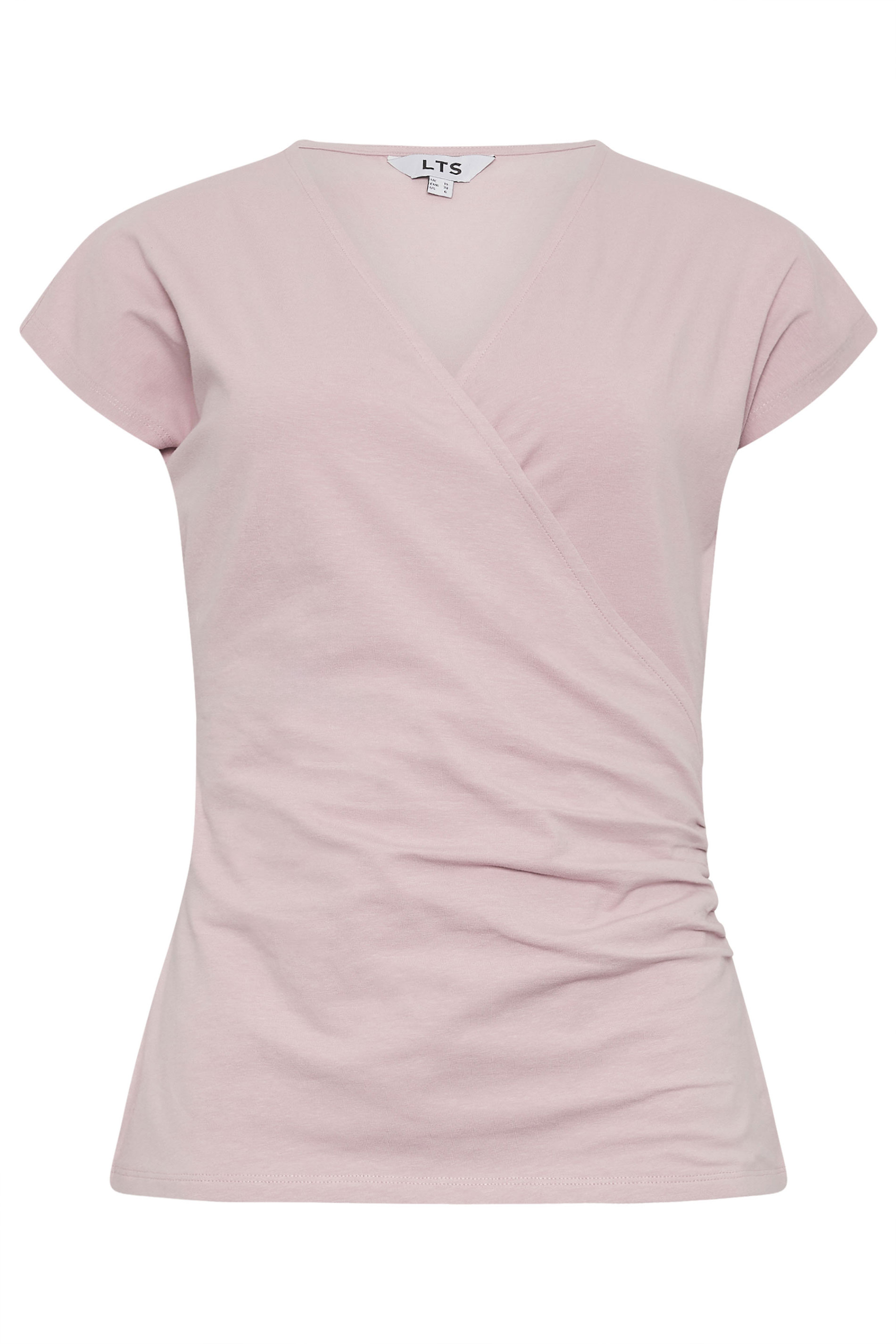 LTS Tall Women's Dusty Pink Short Sleeve Wrap Top | Long Tall Sally  5