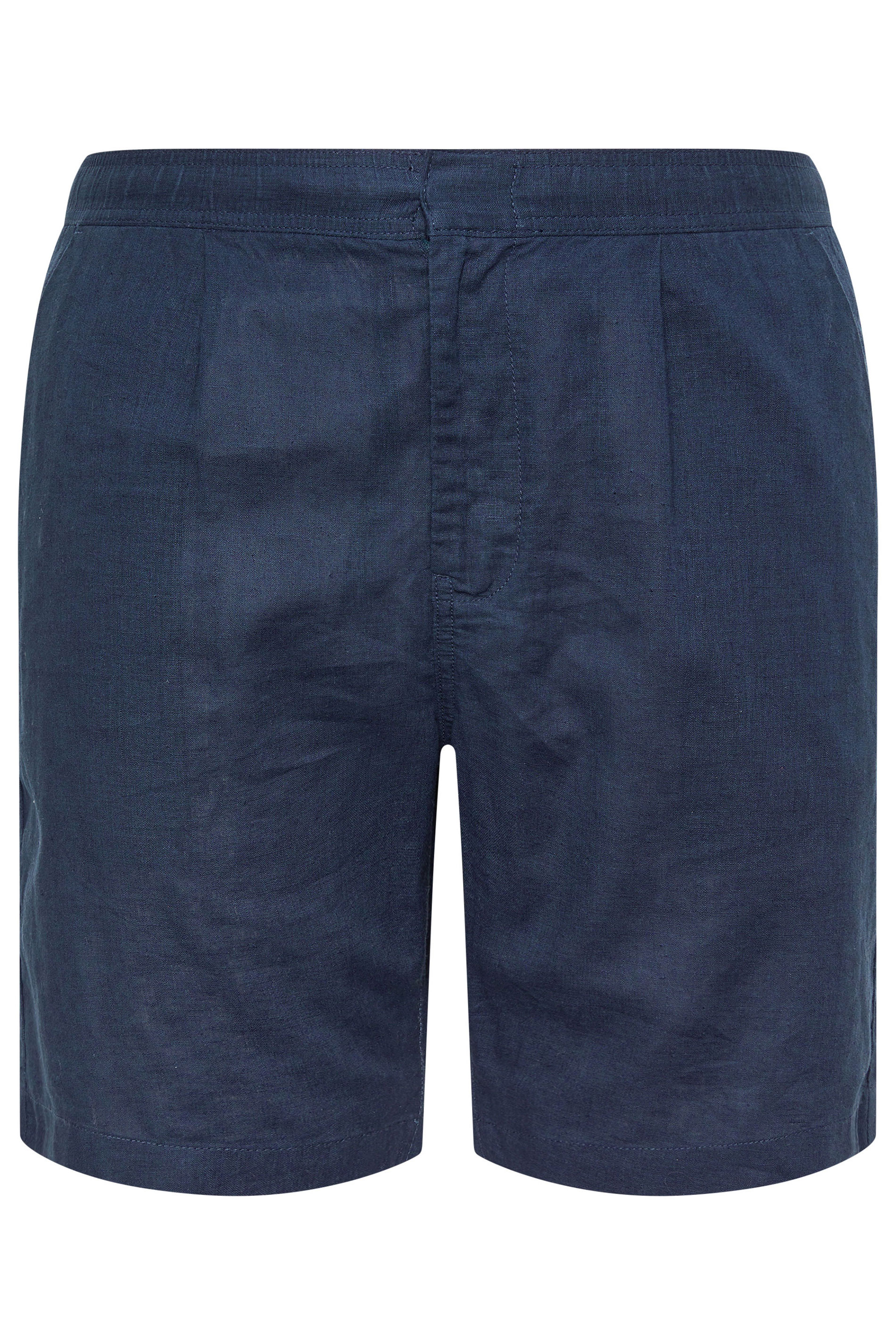 BadRhino Big & Tall Navy Blue Linen Shorts 5