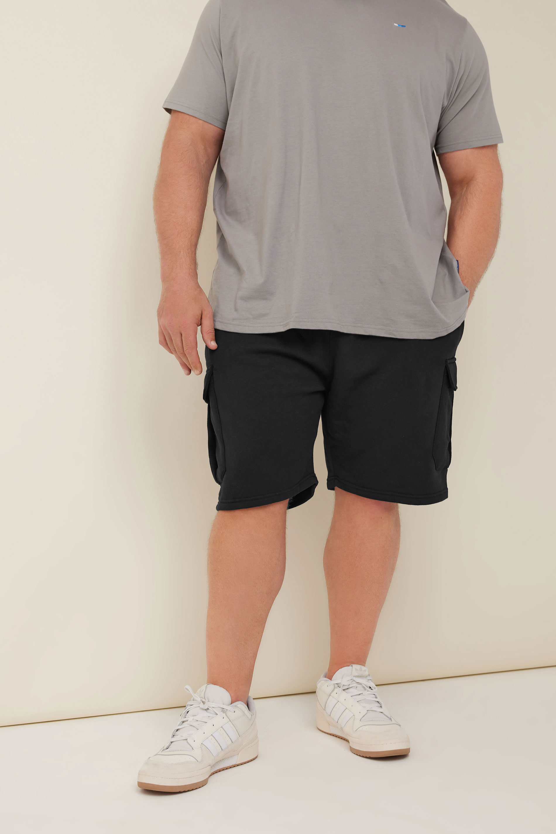 BadRhino Black Essential Cargo Jogger Shorts | BadRhino 1