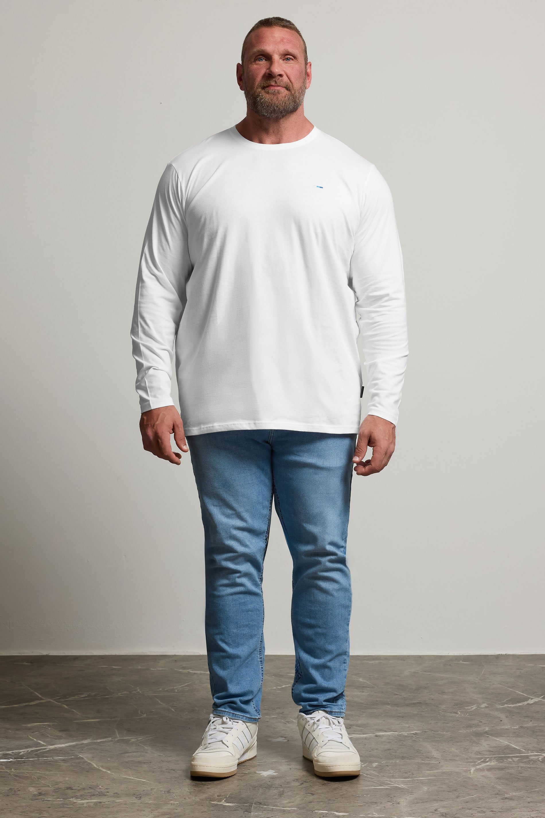 BadRhino White Plain Long Sleeve T-Shirt | BadRhino 2