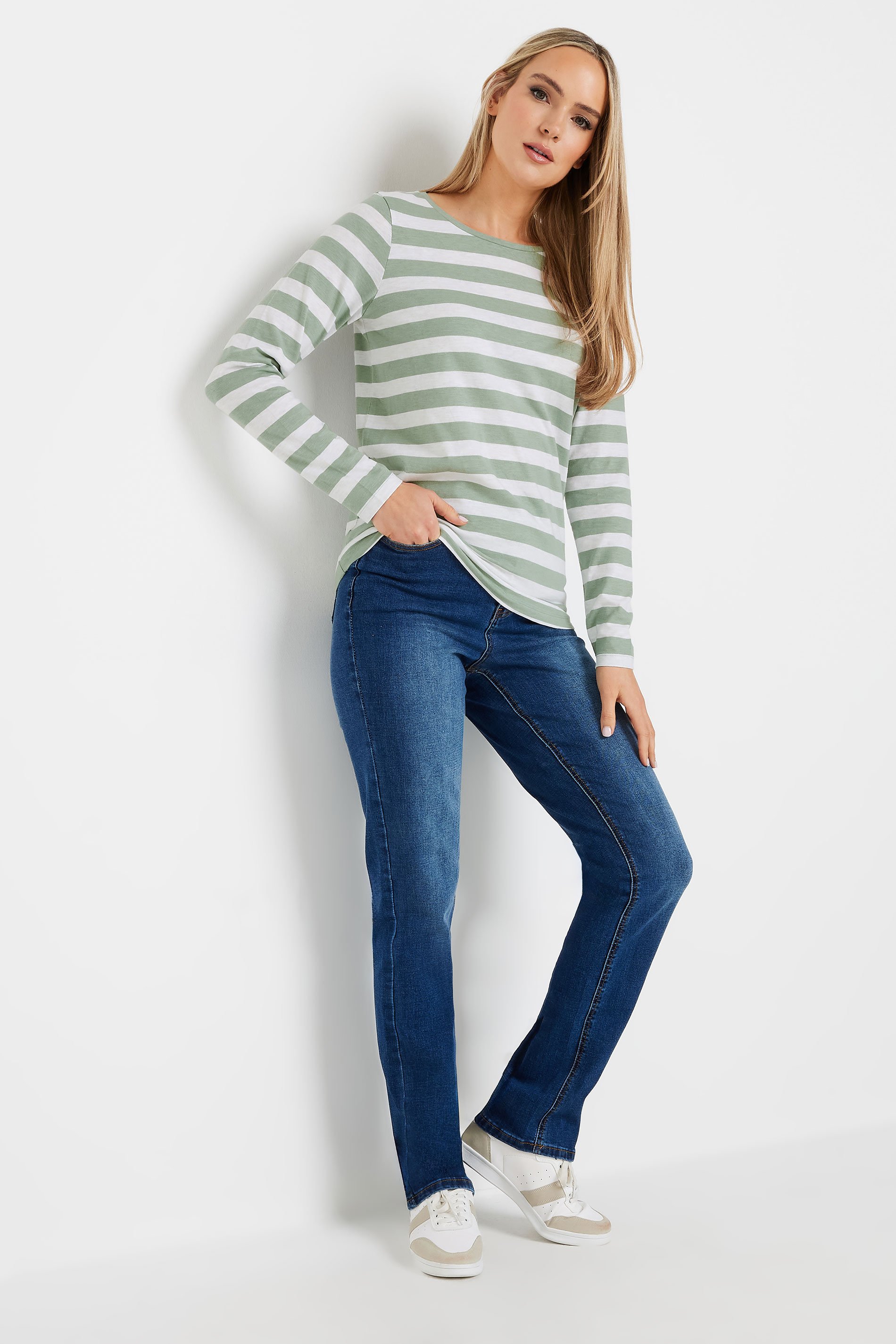 LTS Tall 2 PACK Beige Brown & Sage Green Long Sleeve T-Shirts | Long Tall Sally 3
