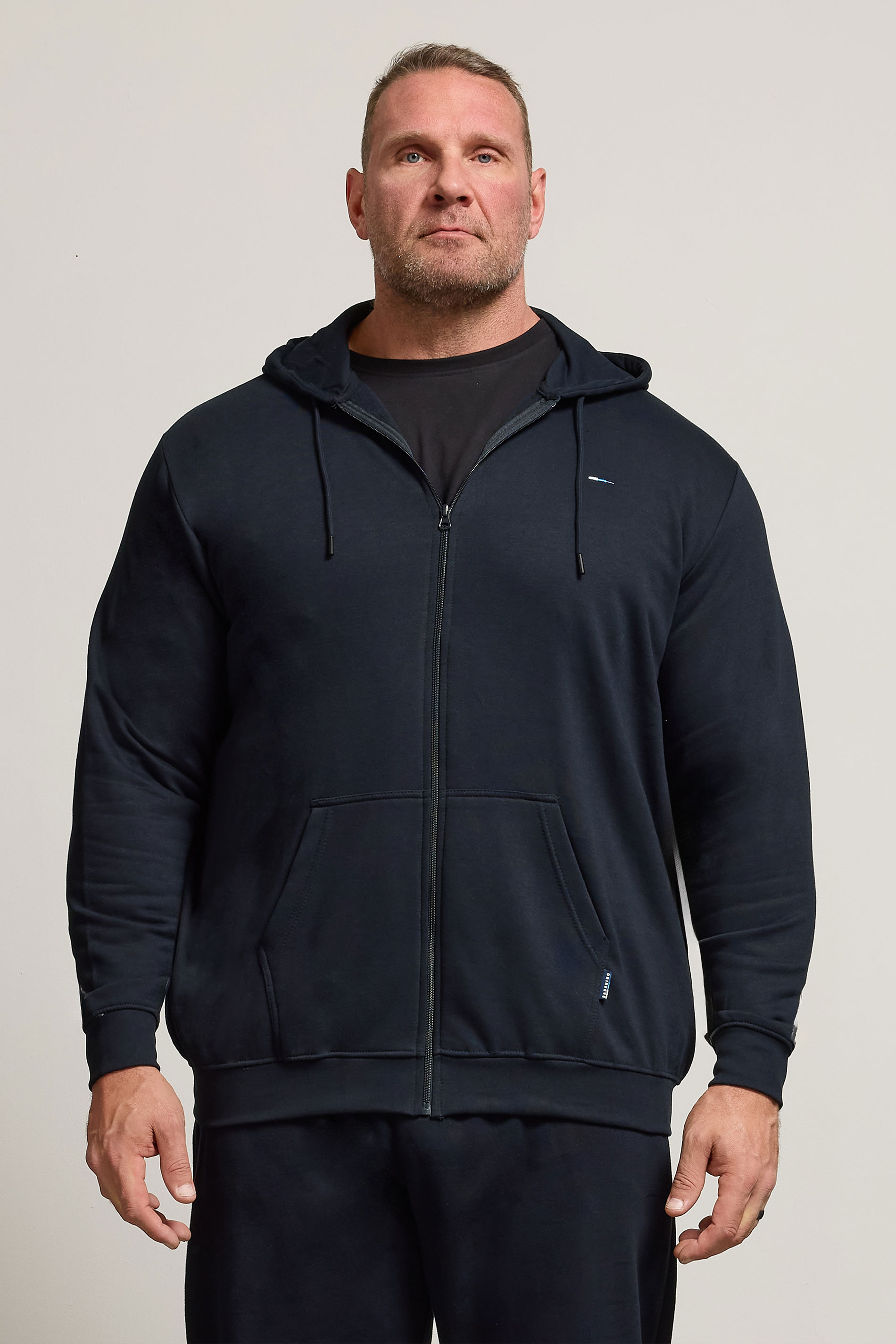 BadRhino Navy Blue Essential Zip Through Hoodie | BadRhino 1