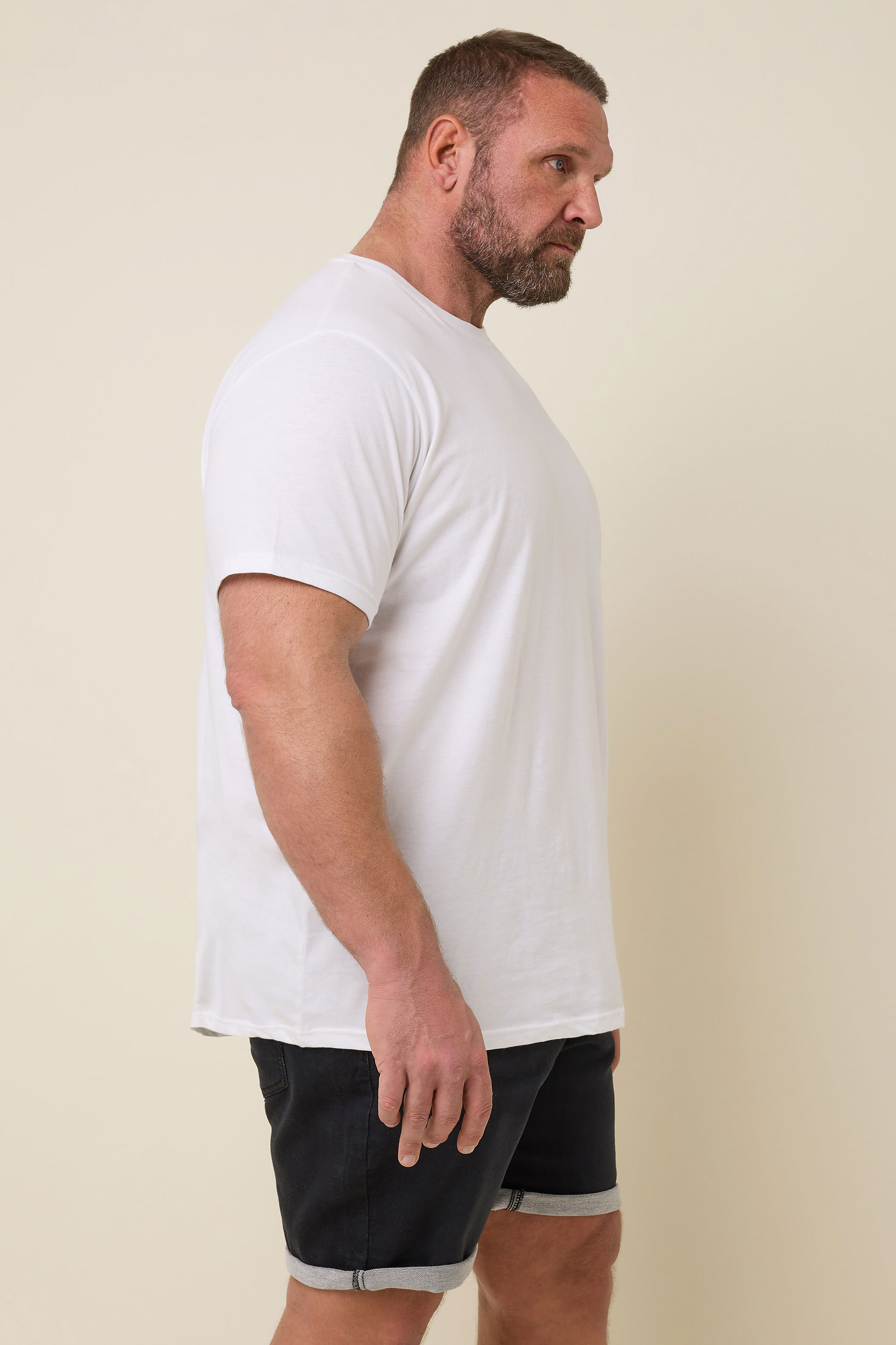 BadRhino Big & Tall Black Knitted Denim Shorts | BadRhino 4