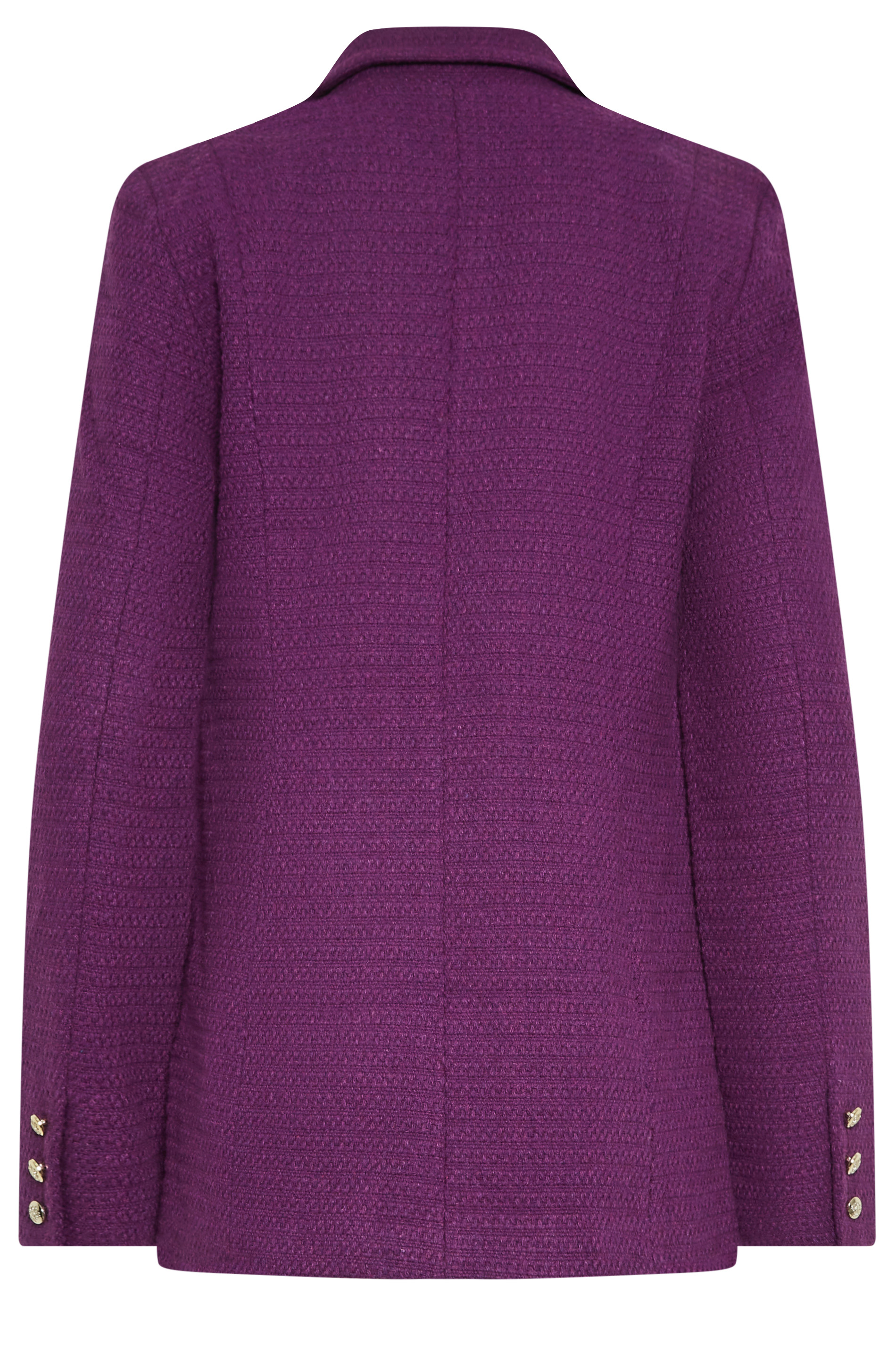 LTS Tall Dark Purple Boucle Button Detail Blazer | Long Tall Sally  7