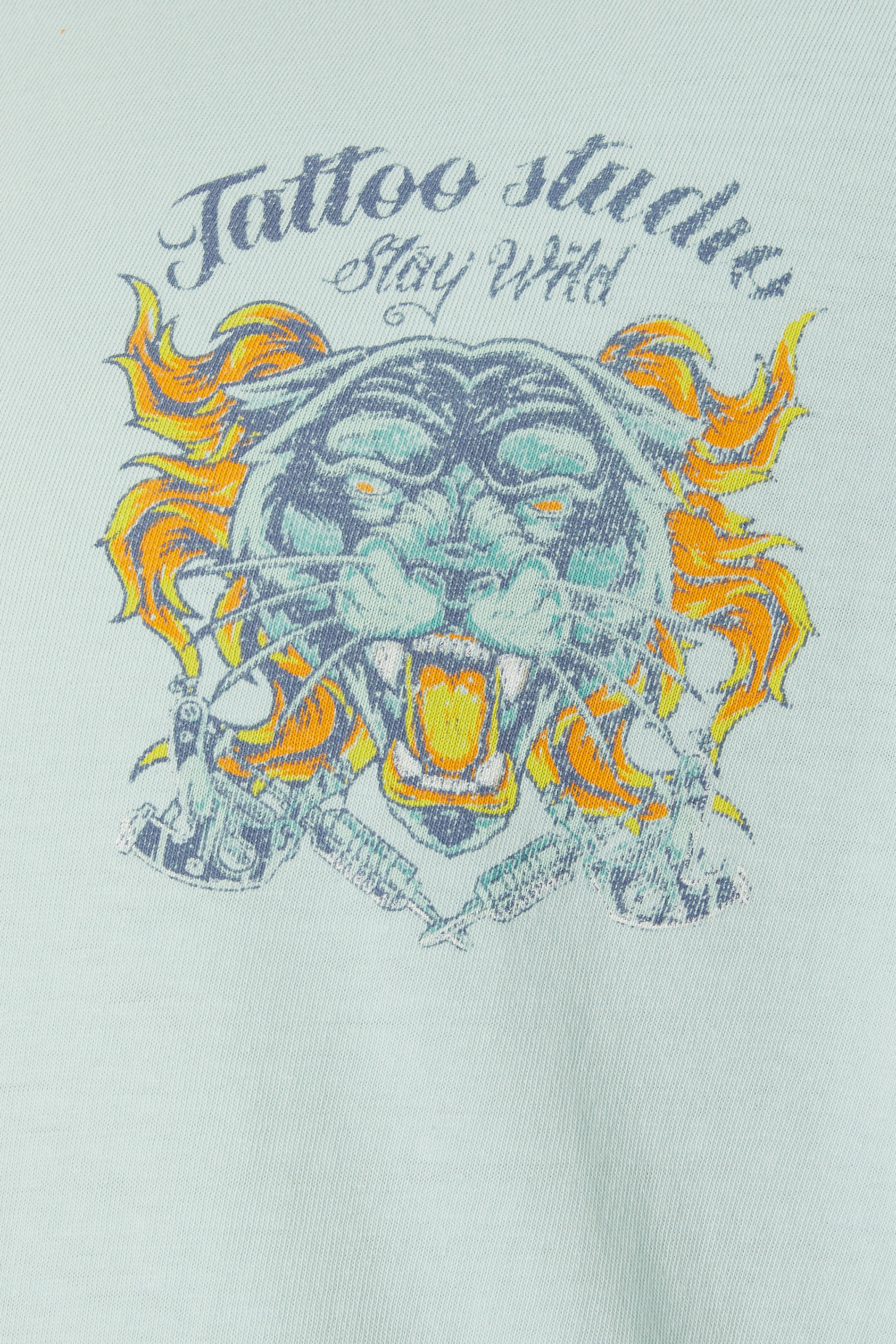 BadRhino Big & Tall Light Blue Acid Wash Tiger Graphic T-Shirt | BadRhino 5