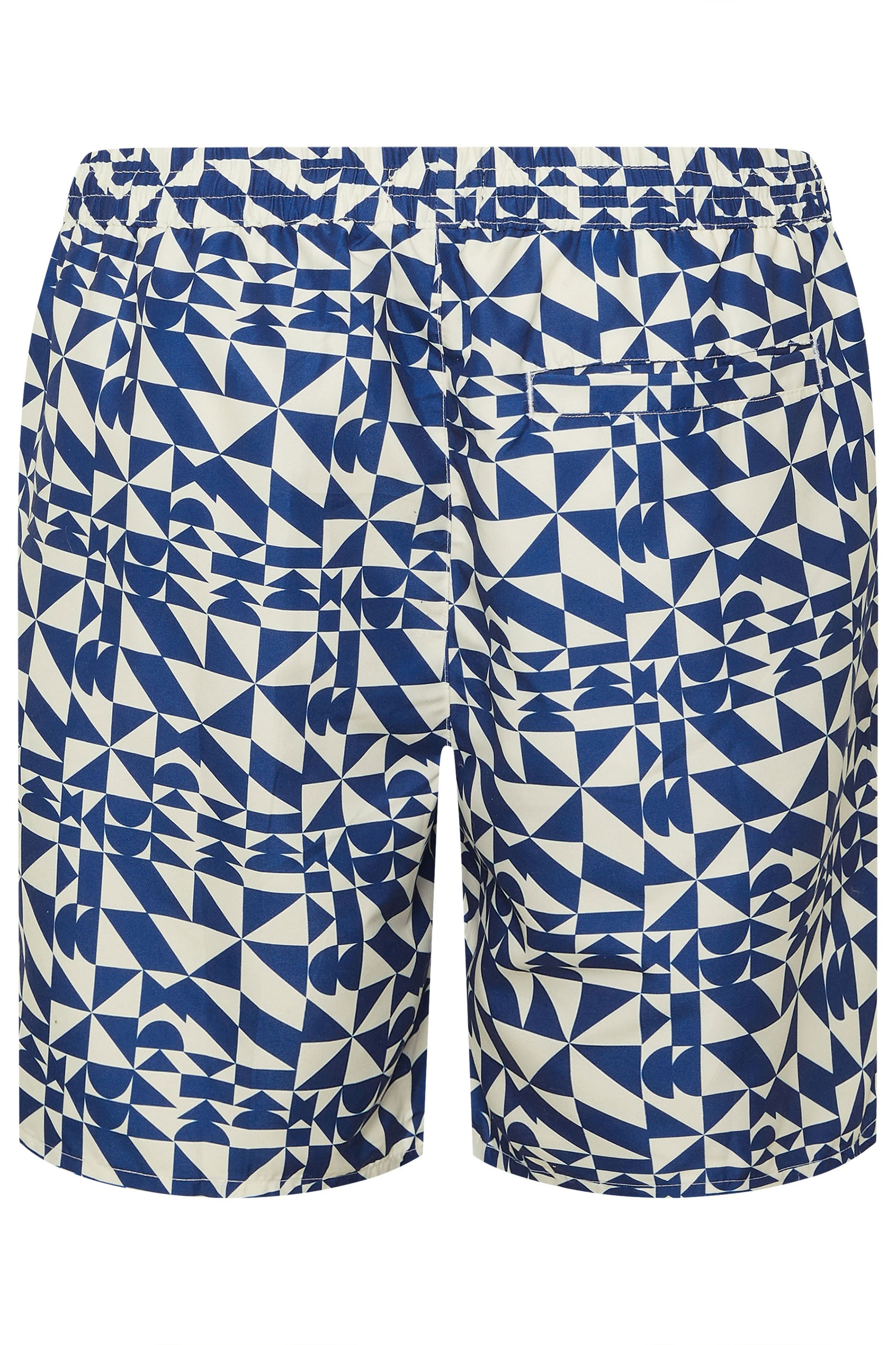 BadRhino Big & Tall Navy Blue Abstract Swim Shorts | BadRhino 8