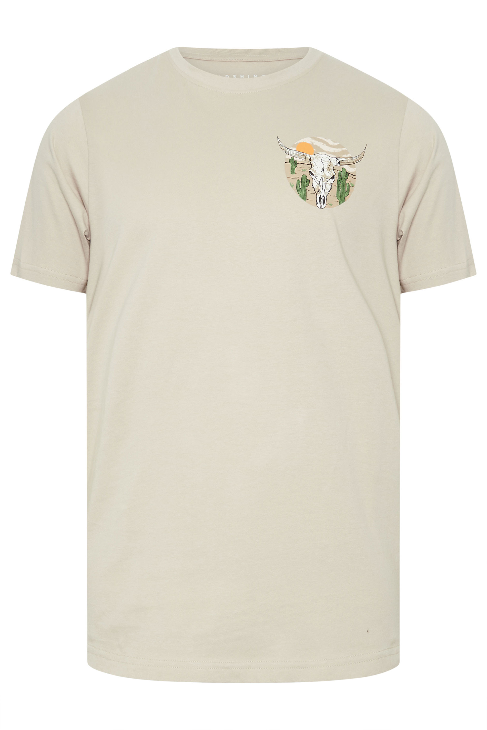 BadRhino Big & Tall Natural Brown Cow Skull Graphic T-Shirt | BadRhino 7