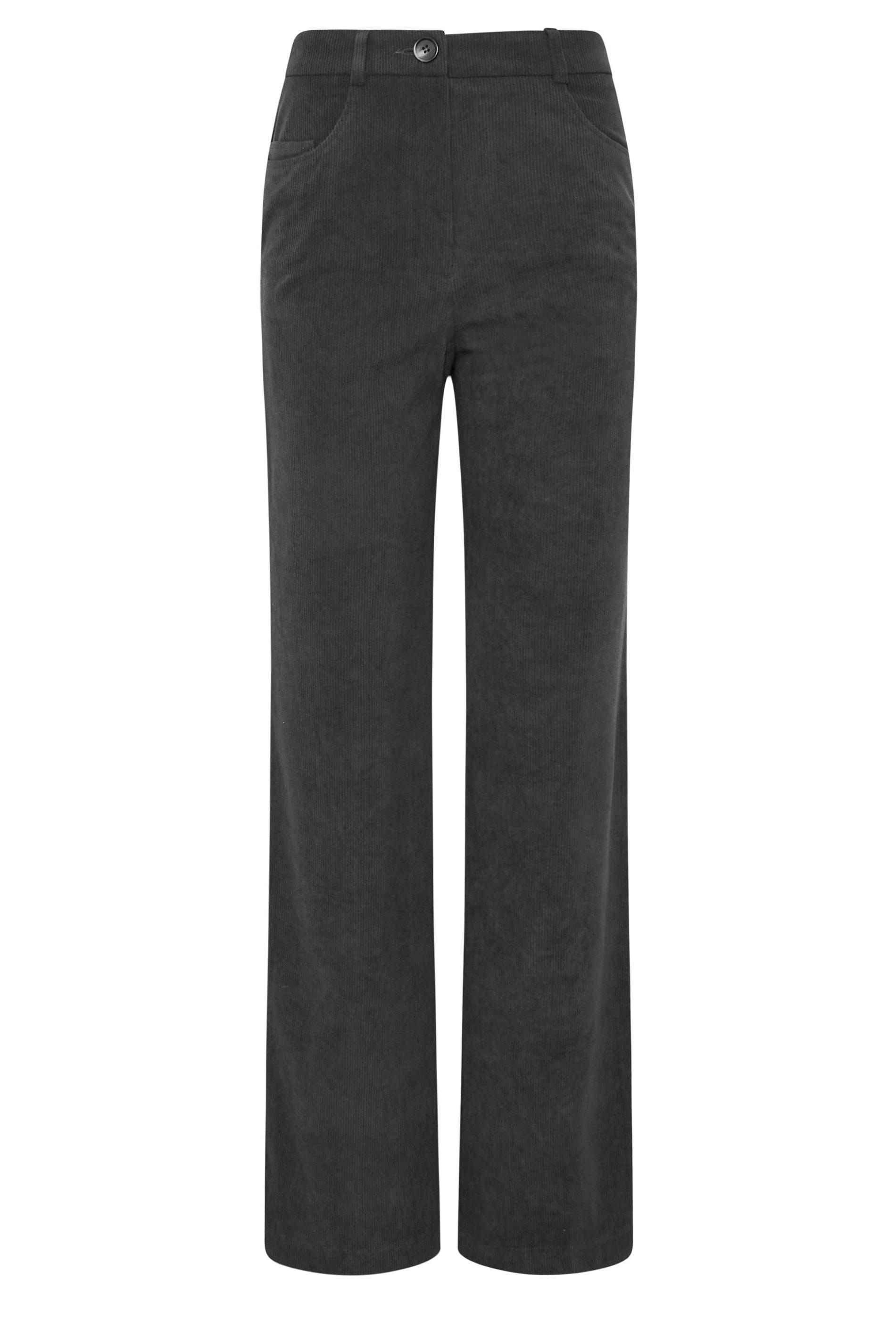 LTS PREMIUM Tall Charcoal Grey Cord Wide Leg Jeans | Long Tall Sally 2