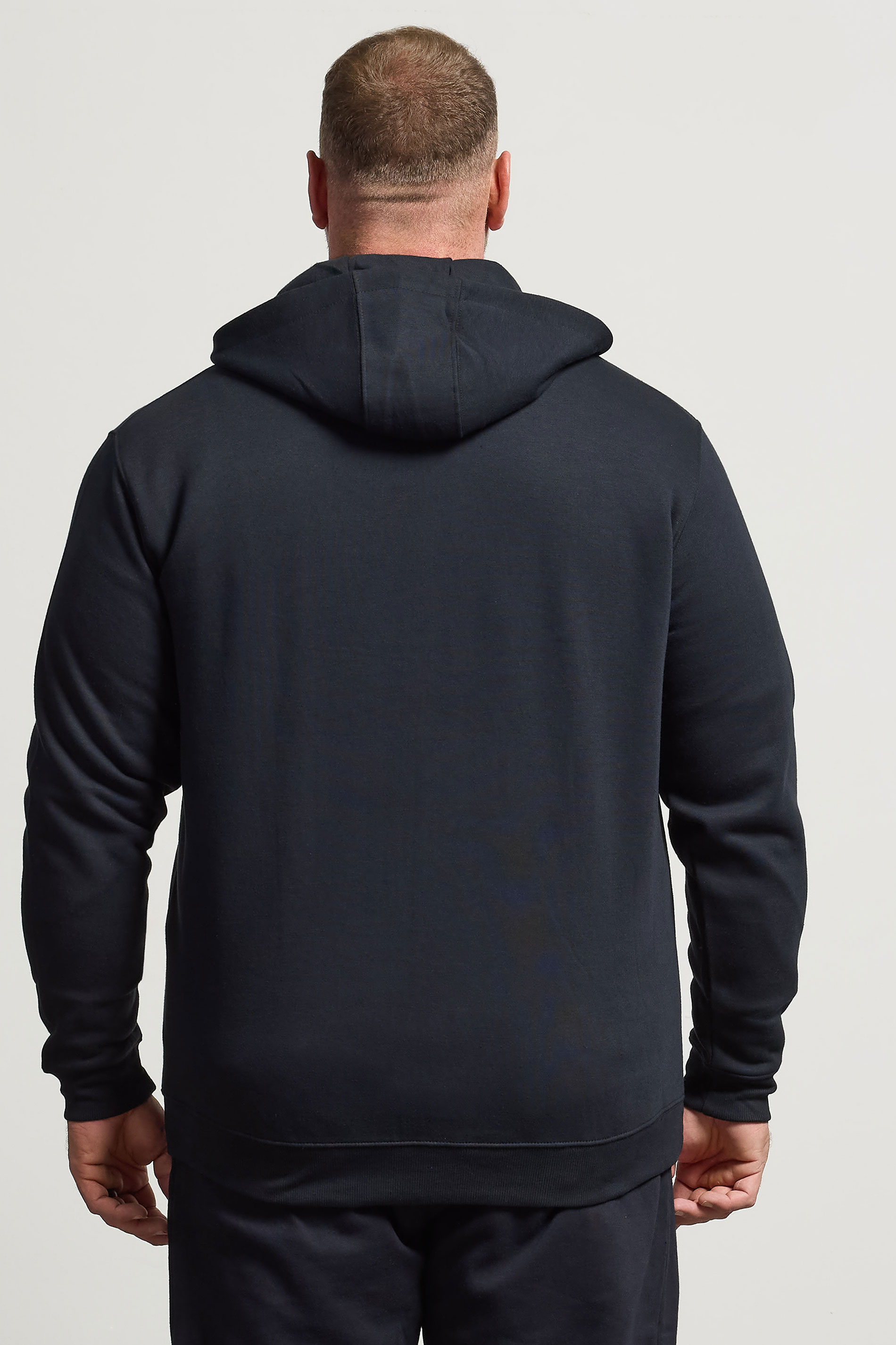 BadRhino Big & Tall Navy Blue Zip Through Hoodie | BadRhino 3