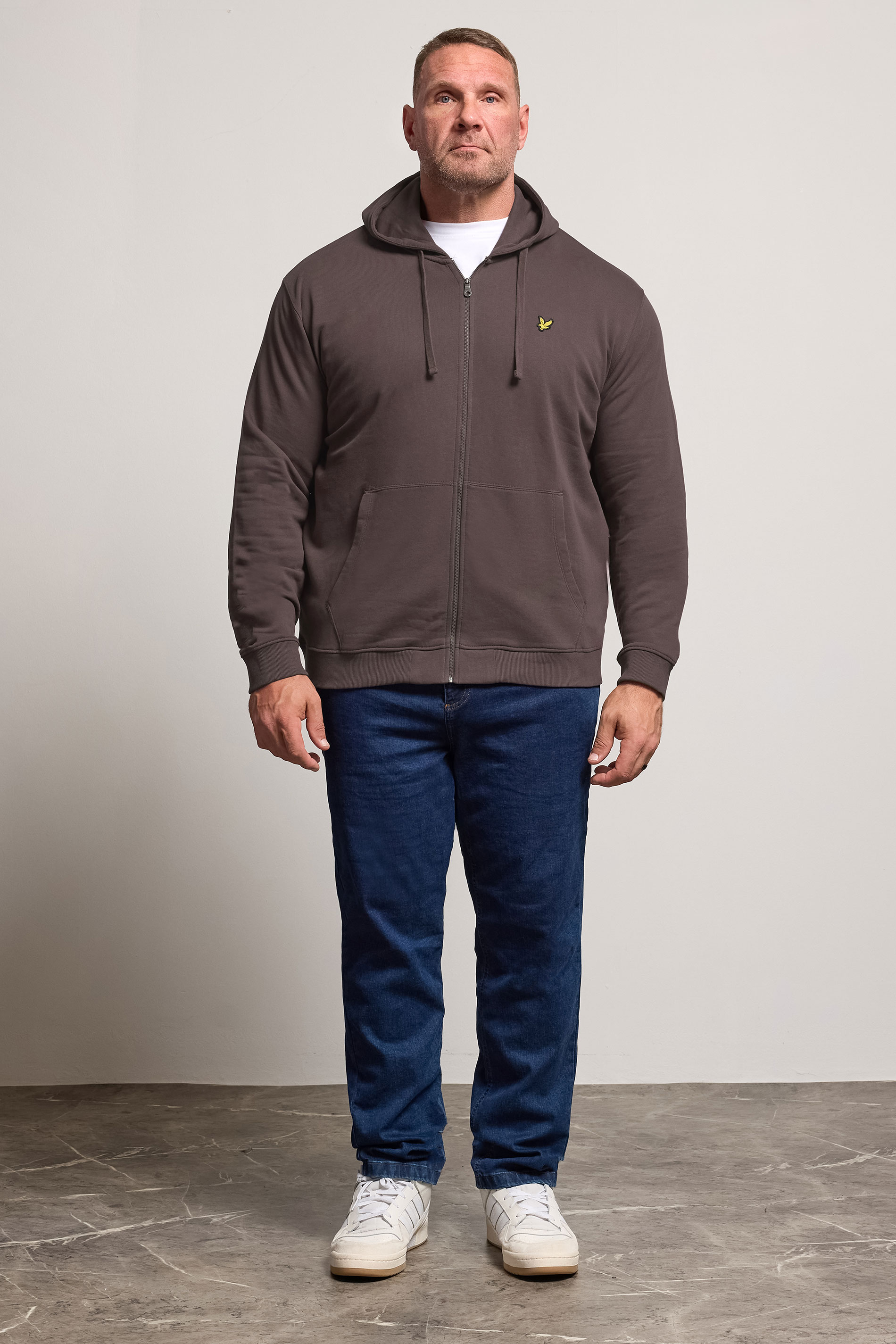 LYLE & SCOTT Big & Tall Brown Zip Through Hoodie | BadRhino 3