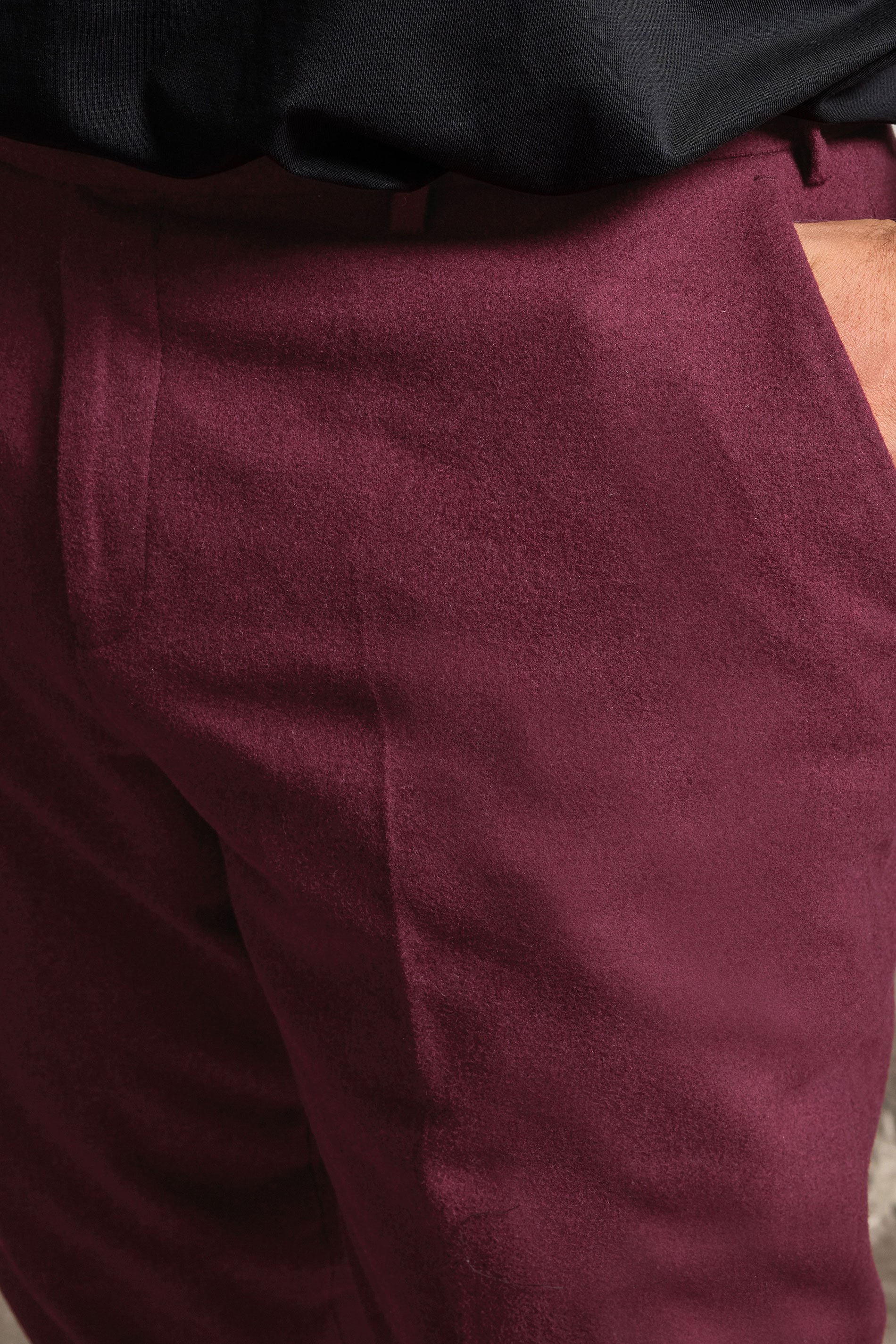 BadRhino Tailoring Big & Tall Burgundy Red Tweed Suit Trouers | BadRhino 4