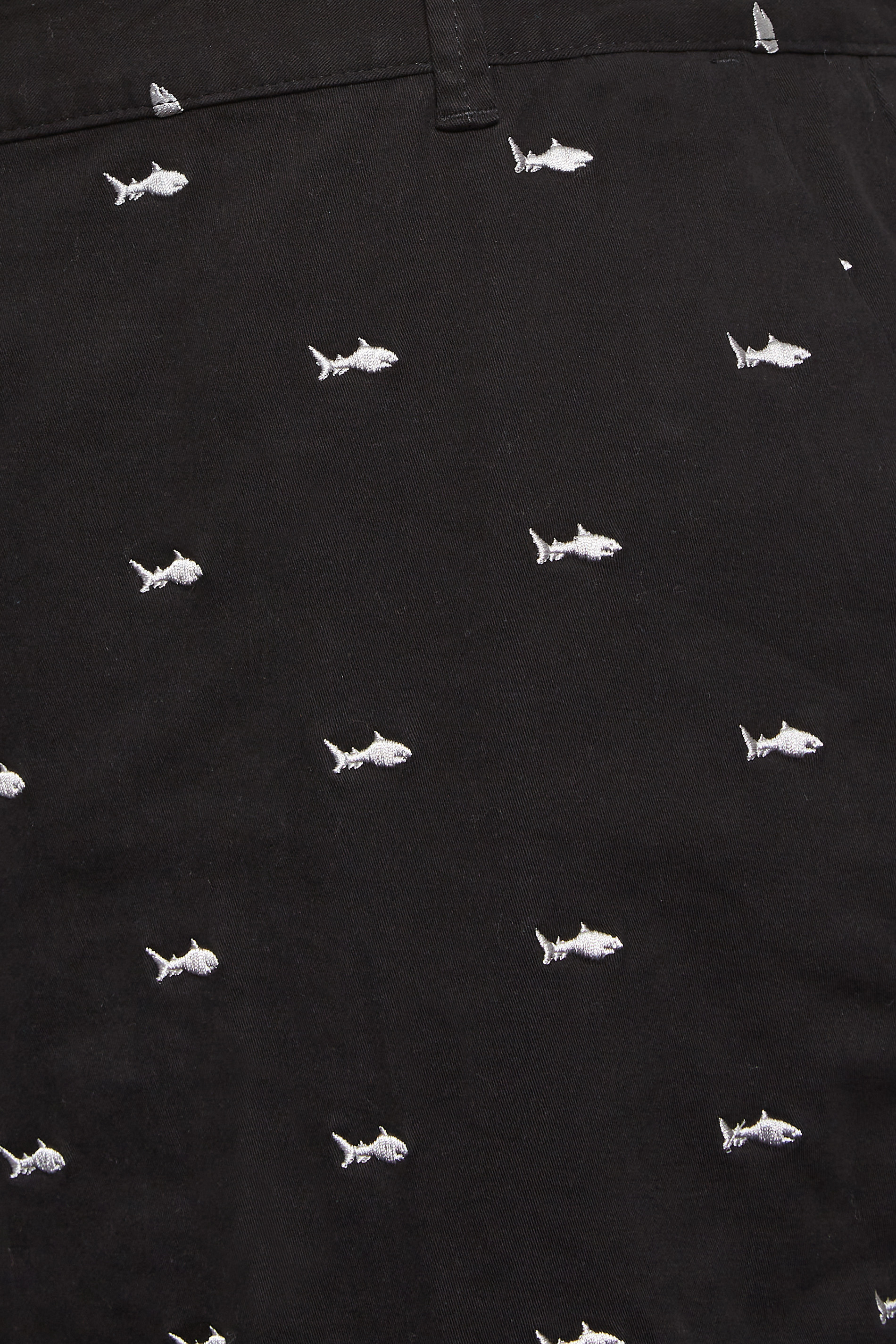 BadRhino Big & Tall Black Shark Embroidered Stretch Chino Shorts | BadRhino 3