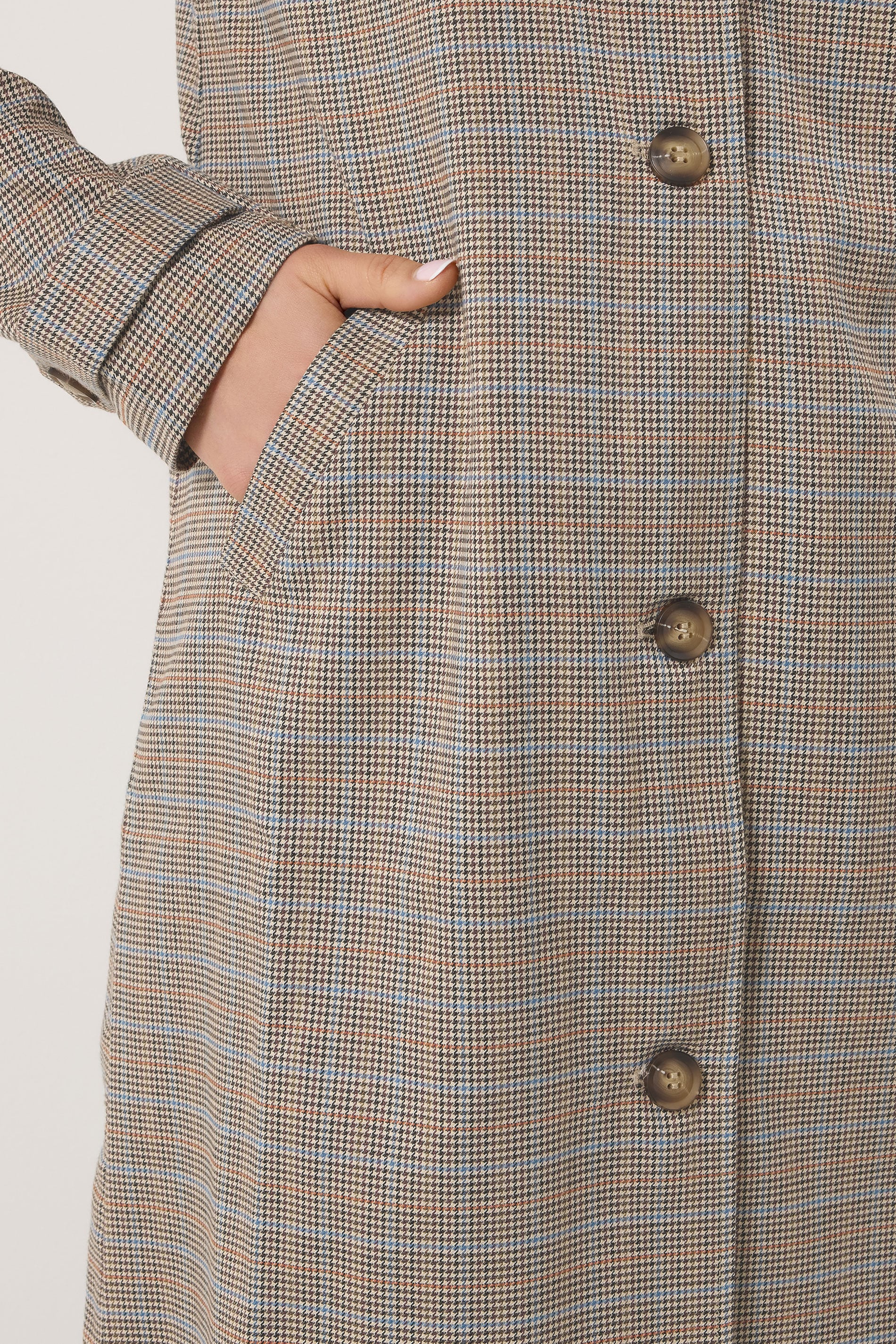 LTS Tall Women's Natural Brown Check Car Coat | Long Tall Sally  5