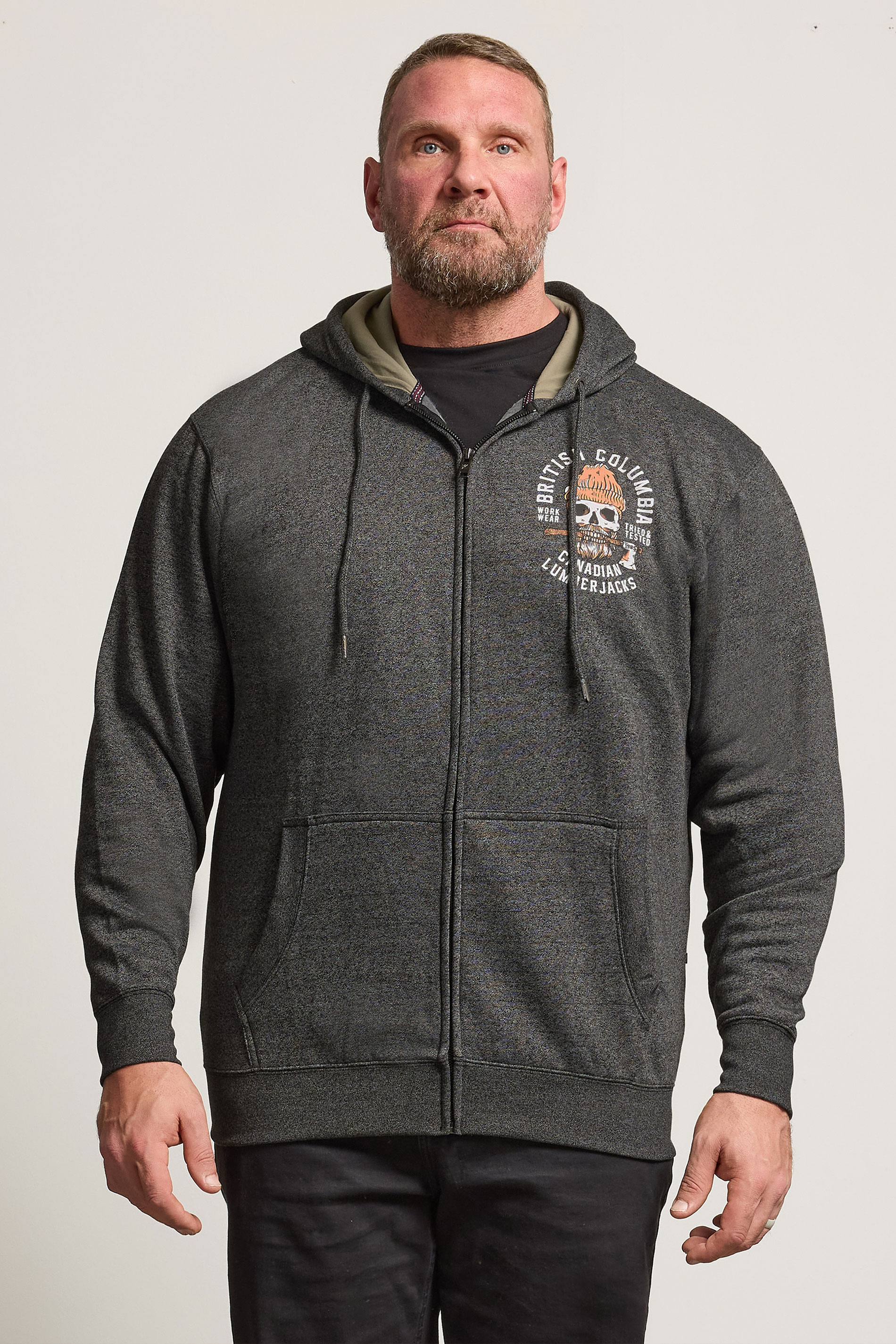 KAM Big & Tall Black 'British Columbia' Slogan Hood | BadRhino 3
