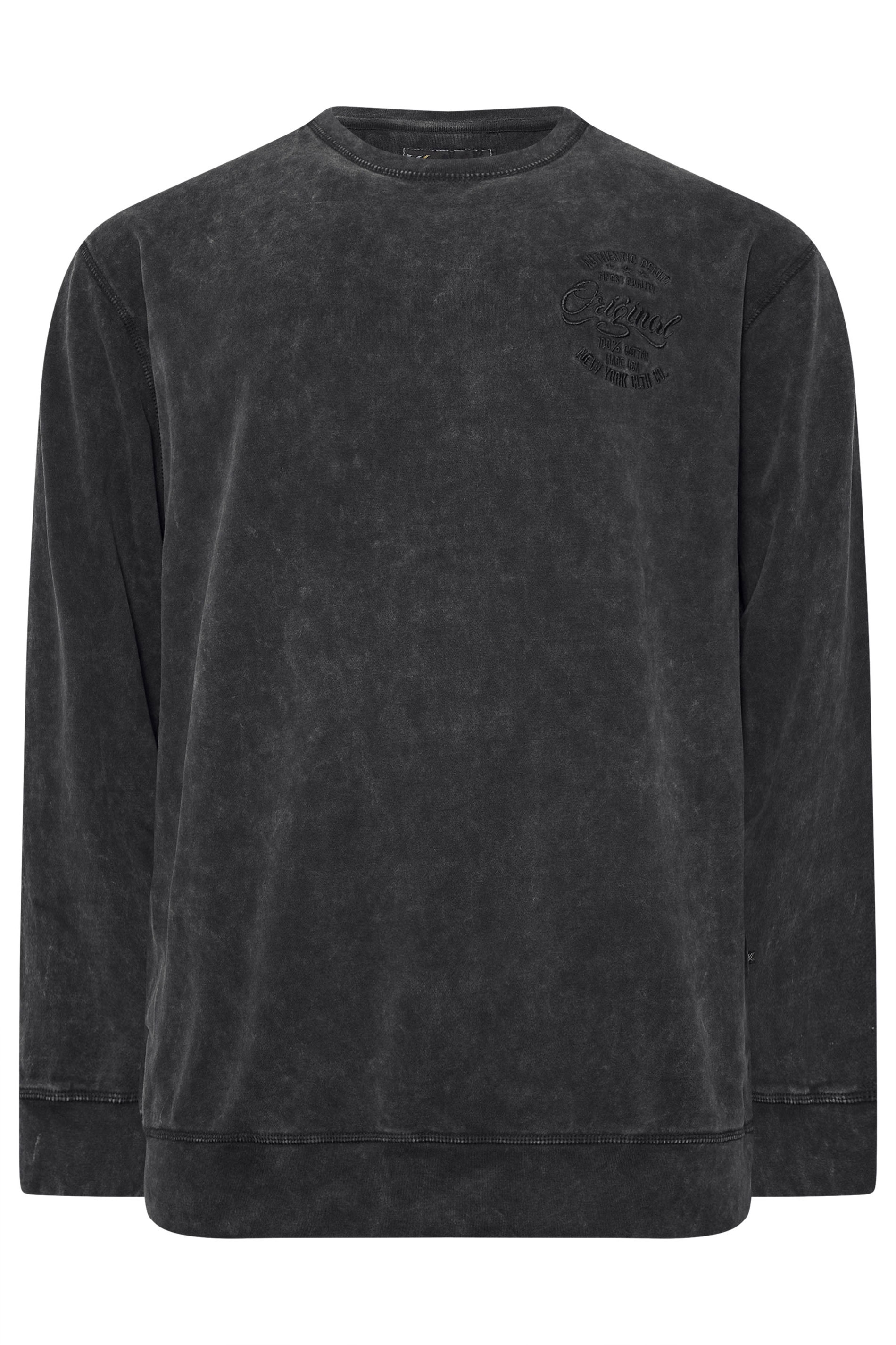 KAM Big & Tall Black Tie Dye Sweatshirt | BadRhino 1