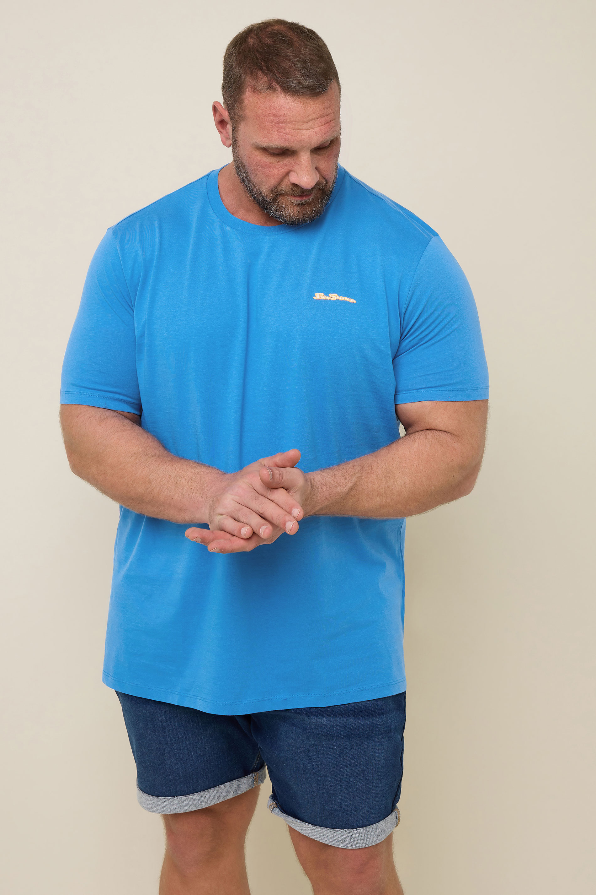 Ben Sherman Big & Tall Kingfisher Blue Signature T-Shirt | BadRhino 1