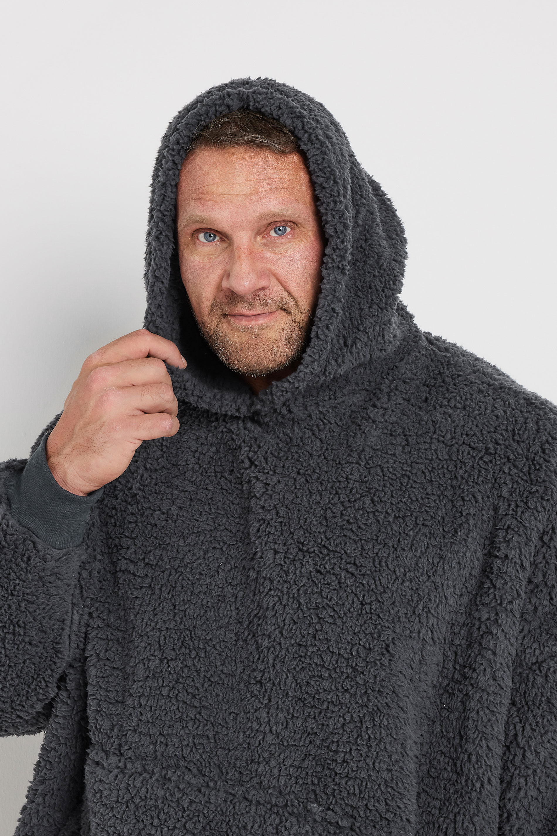 BadRhino Big & Tall Charcoal Grey Super Soft Blanket Hoodie | BadRhino 4