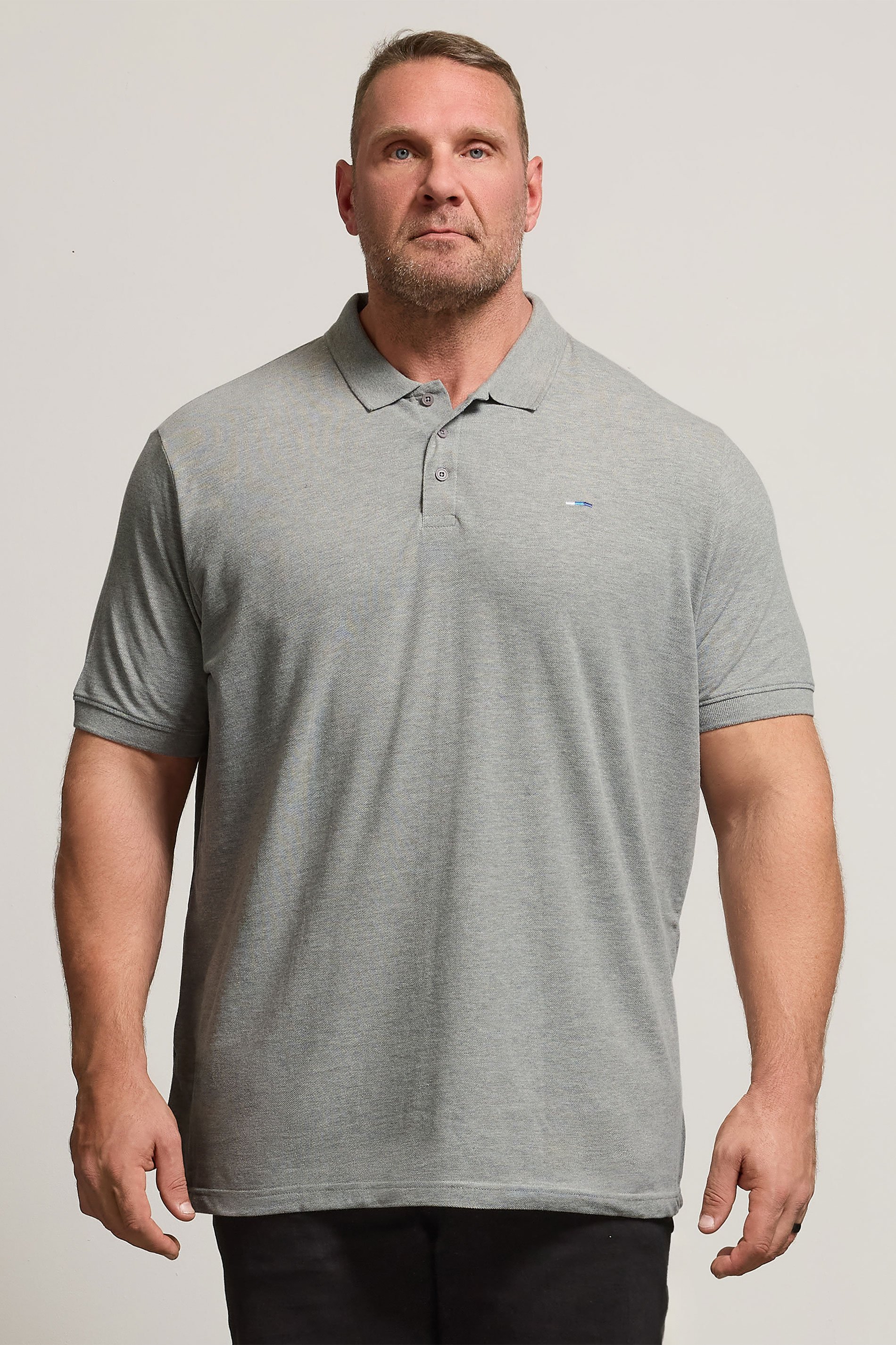 BadRhino Grey Marl Essential Polo Shirt | BadRhino 2