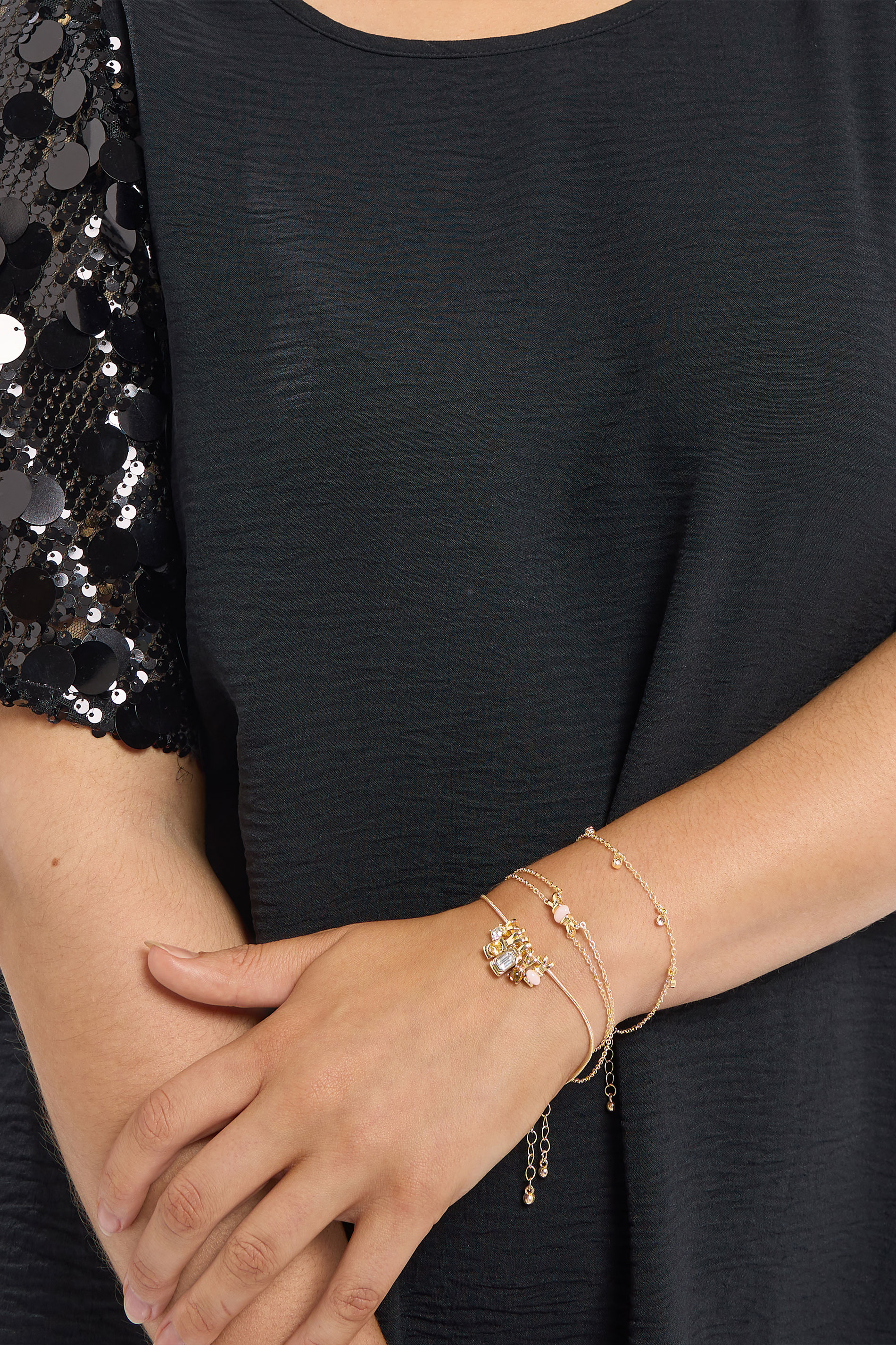 Gold Tone Heart Charm Bracelet | Yours Clothing 1