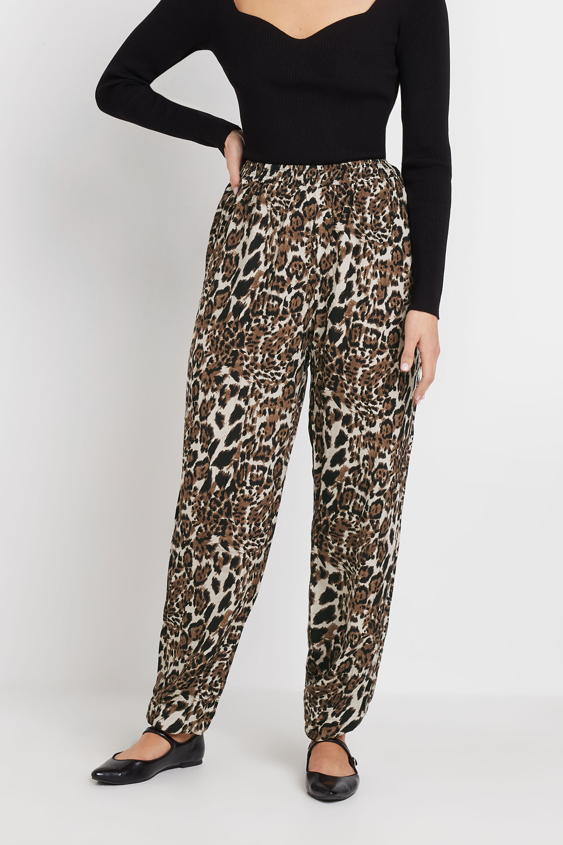 LTS Tall Women's Brown Leopard Print Joggers | Long Tall Sally 2