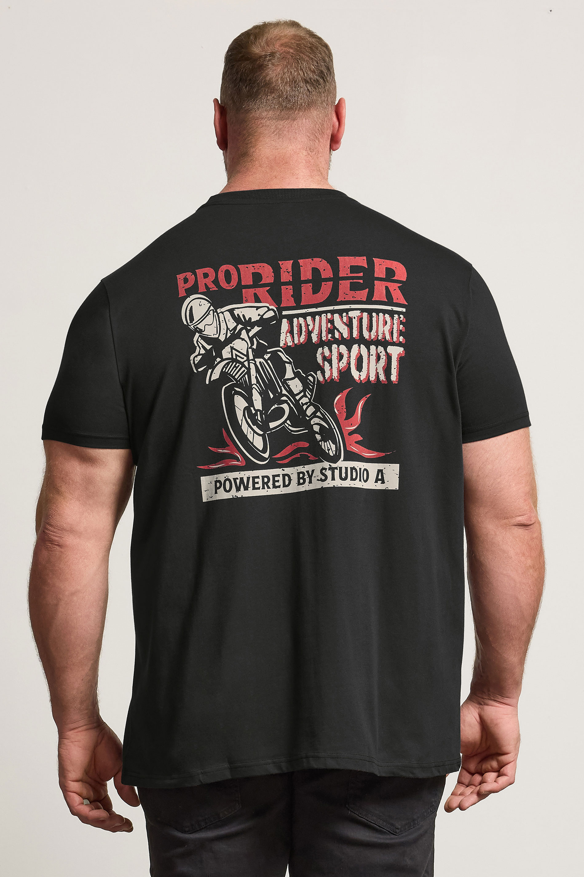 STUDIO A Big & Tall Grey Pro Rider Graphic T-Shirt | BadRhino 3