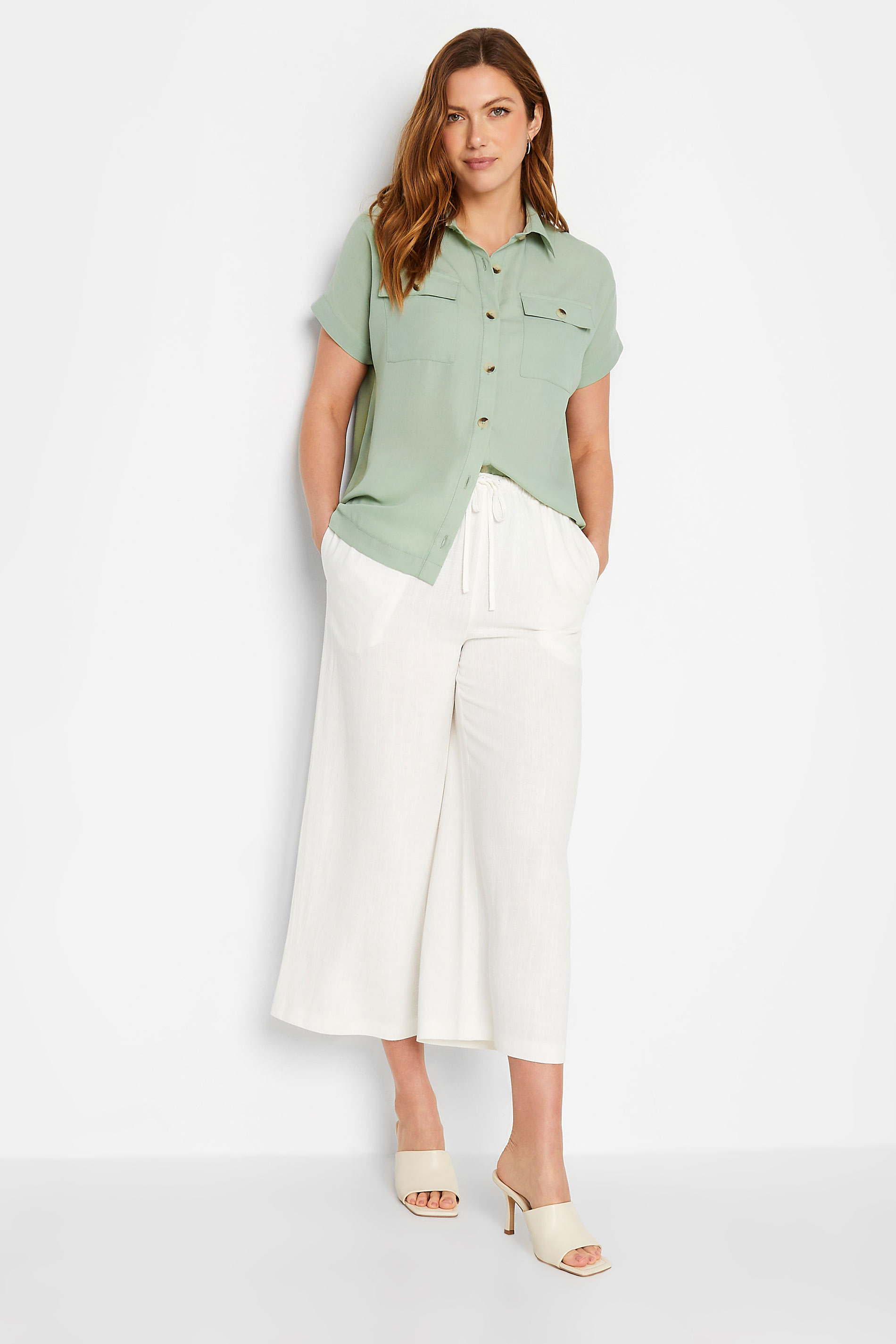 LTS Tall Women's Green Pocket Utility Shirt | Long Tall Sally 2