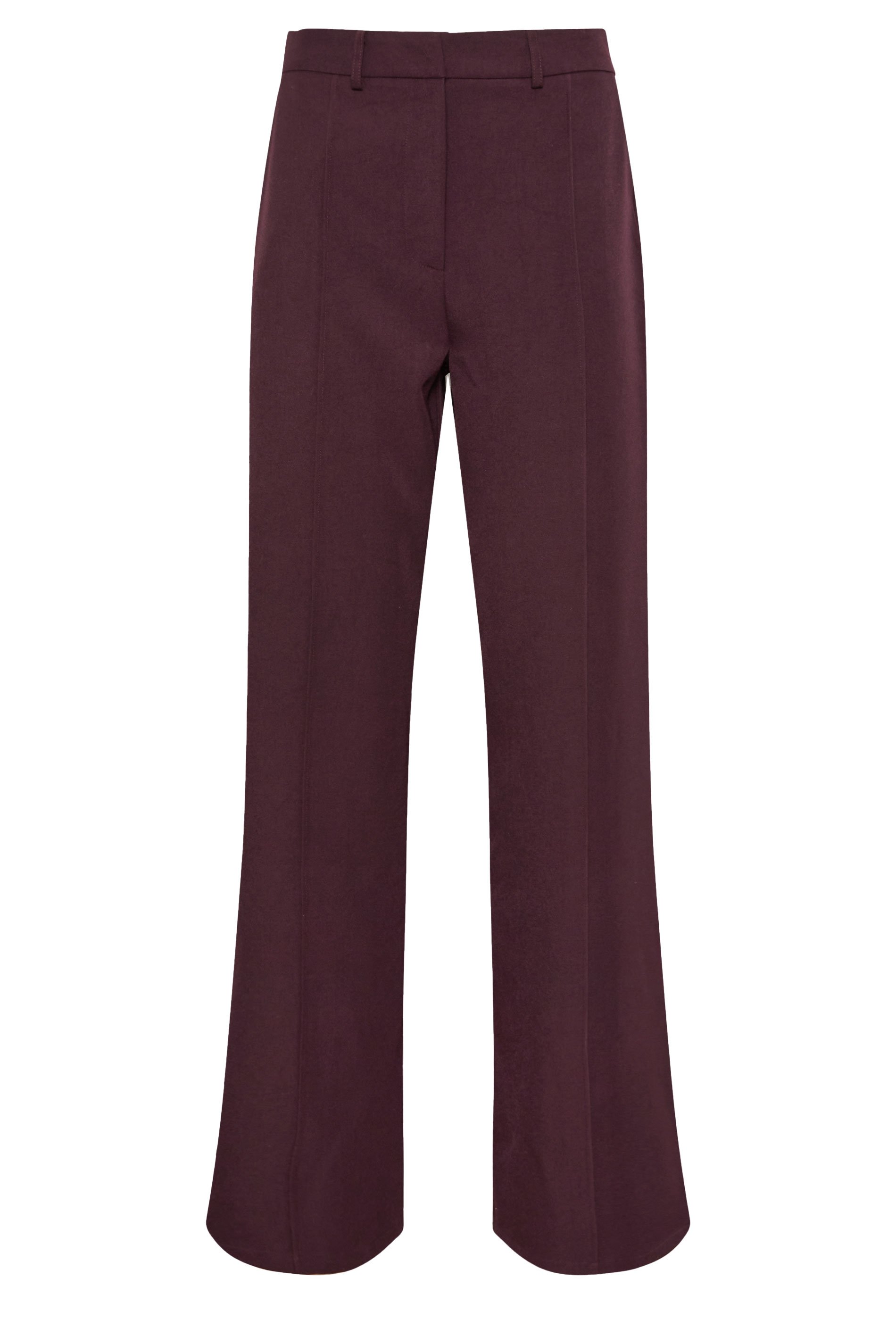LTS Tall Dark Red Seam Front Wide Leg Trousers | Long Tall Sally 5
