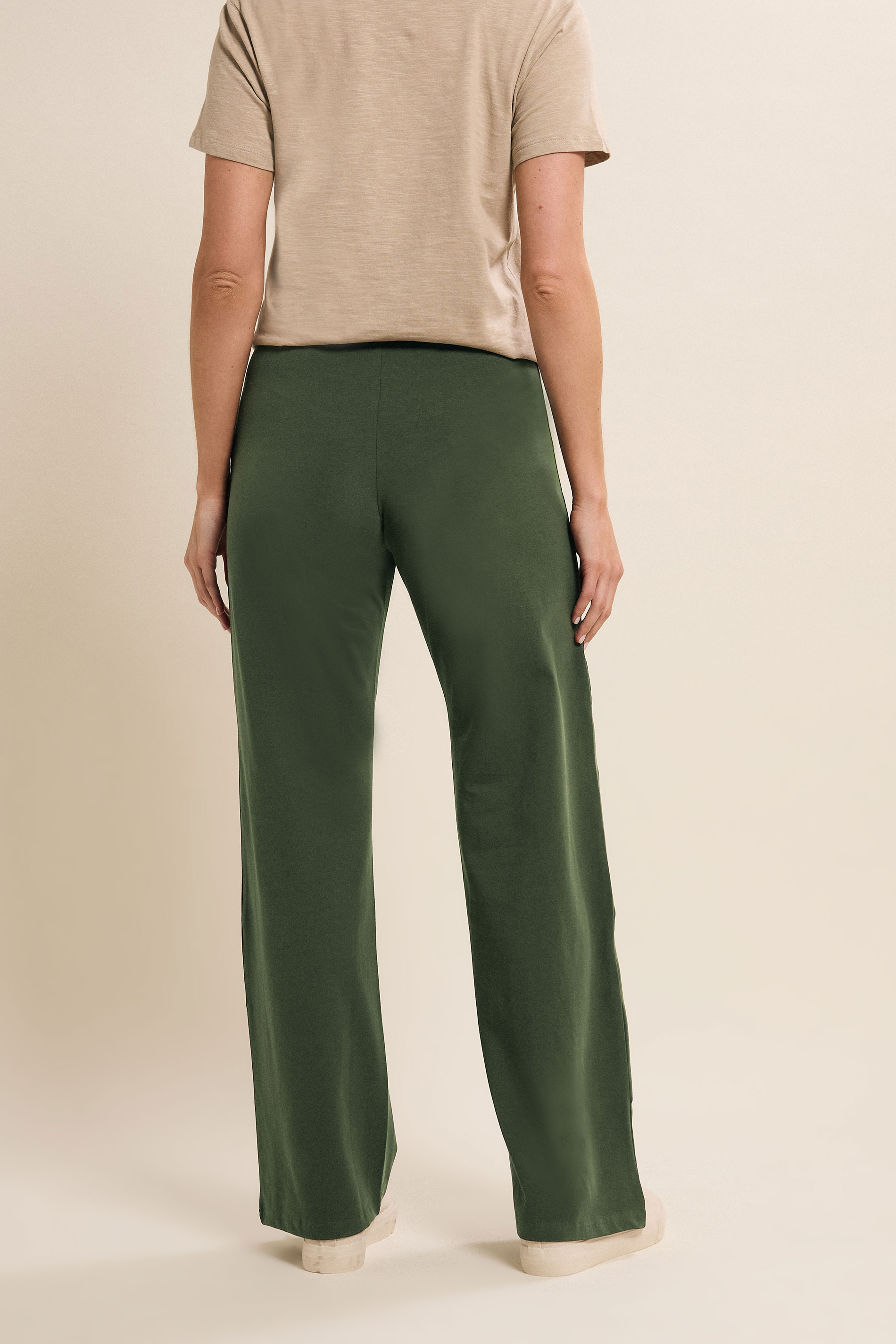 LTS Tall Womens Khaki Green Wide Leg Yoga Pants | Long Tall Sally 3