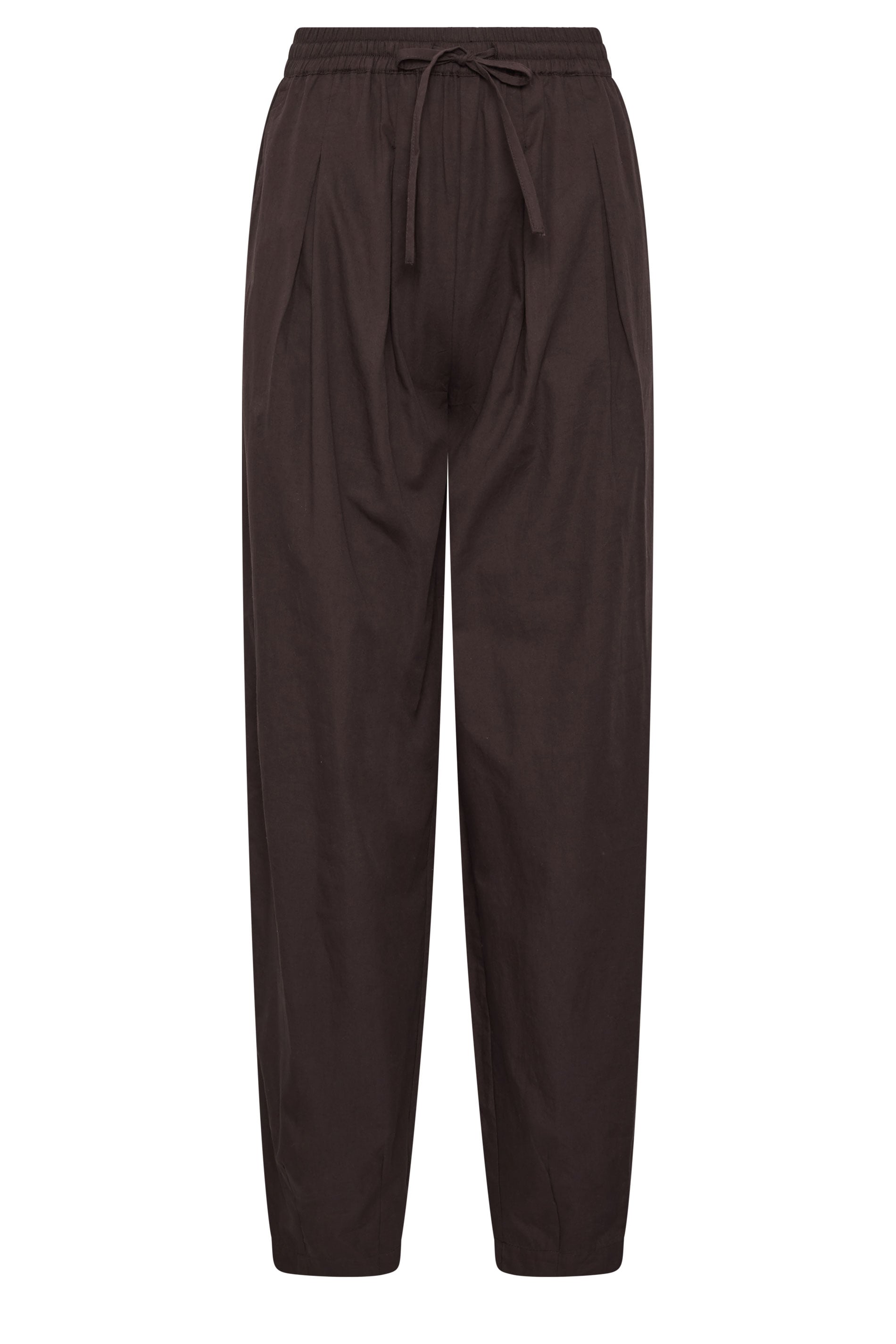 LTS Tall Women's Chocolate Brown Cotton Barrel Leg Trousers | Long Tall Sally 5