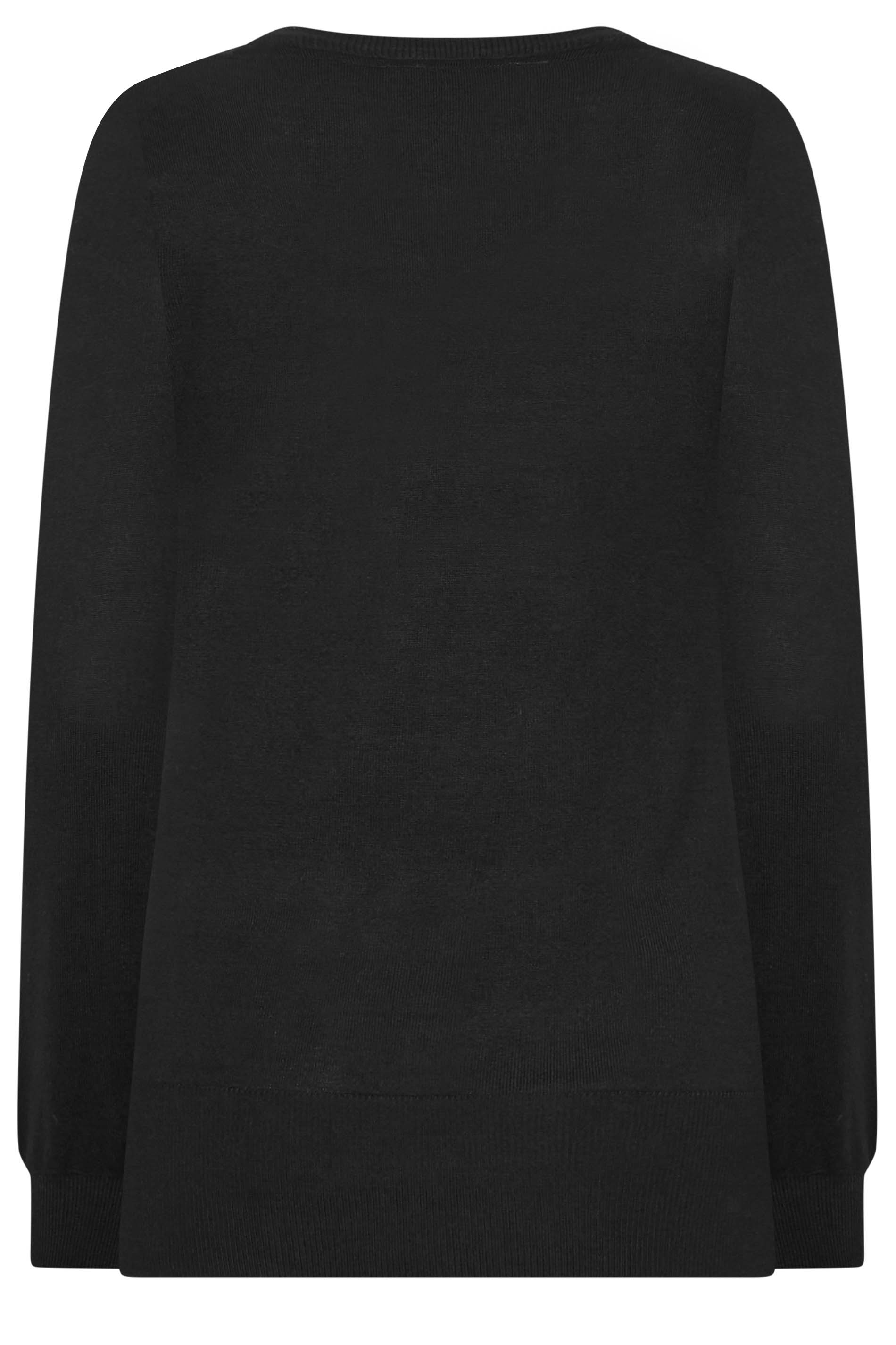 LTS Tall Black Knit Jumper | Long Tall Sally  7