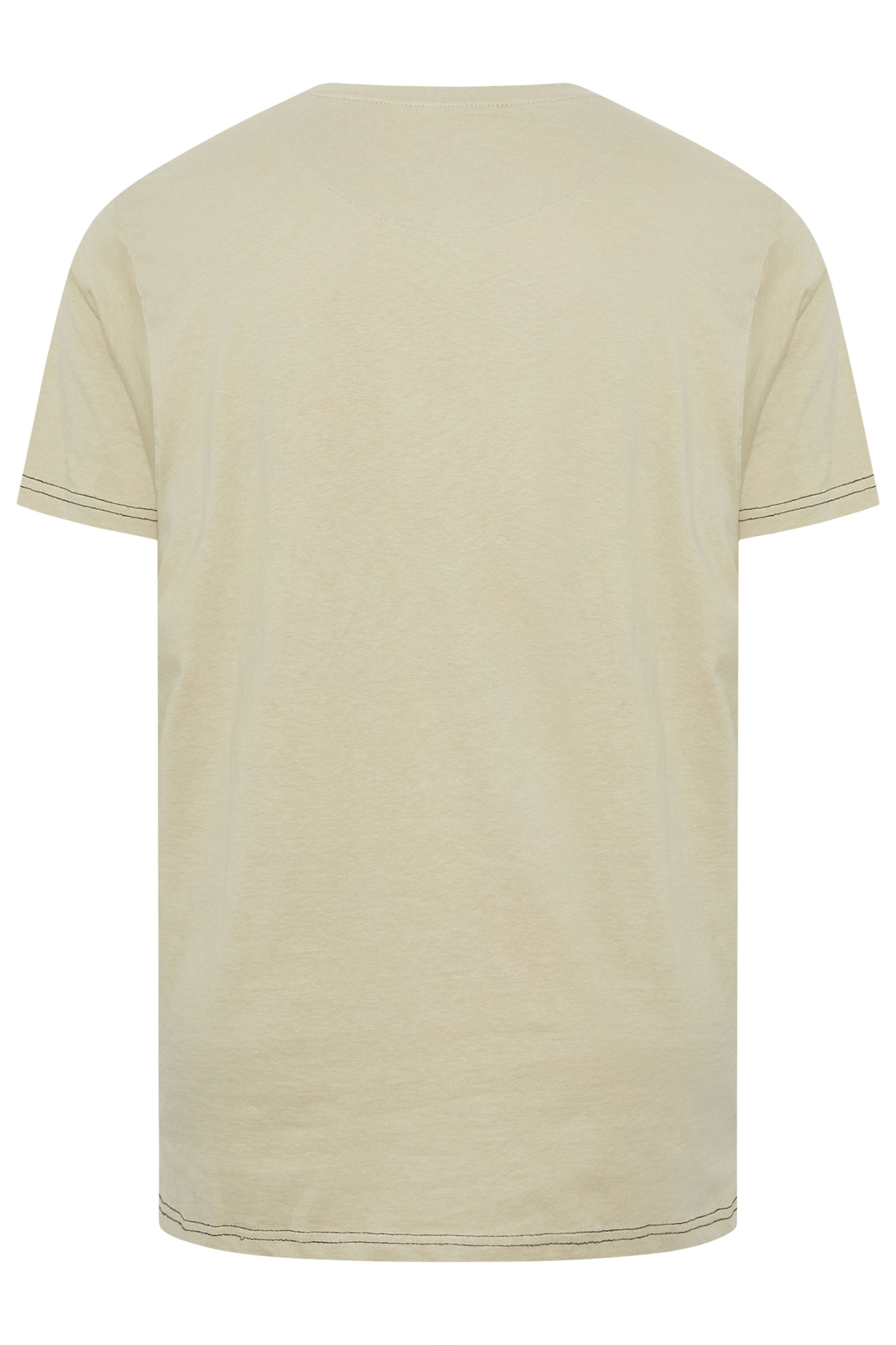 KAM Big & Tall Stone Beige Vintage Denim Graphic Print T-Shirt | BadRhino 4