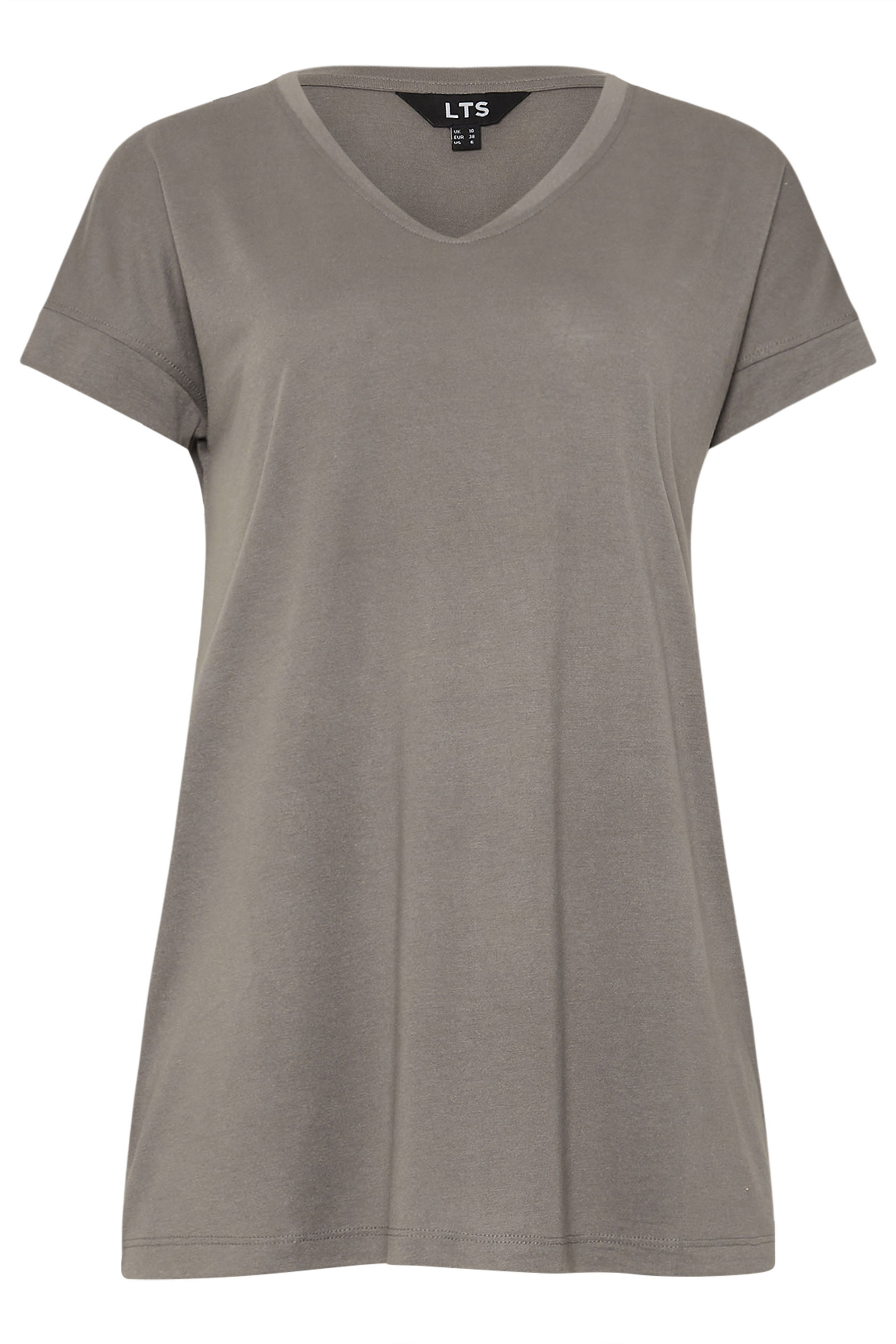 LTS PREMIUM Tall 2 PACK Sage Green & Grey V-Neck Modal T-Shirts | Long Tall Sally 8