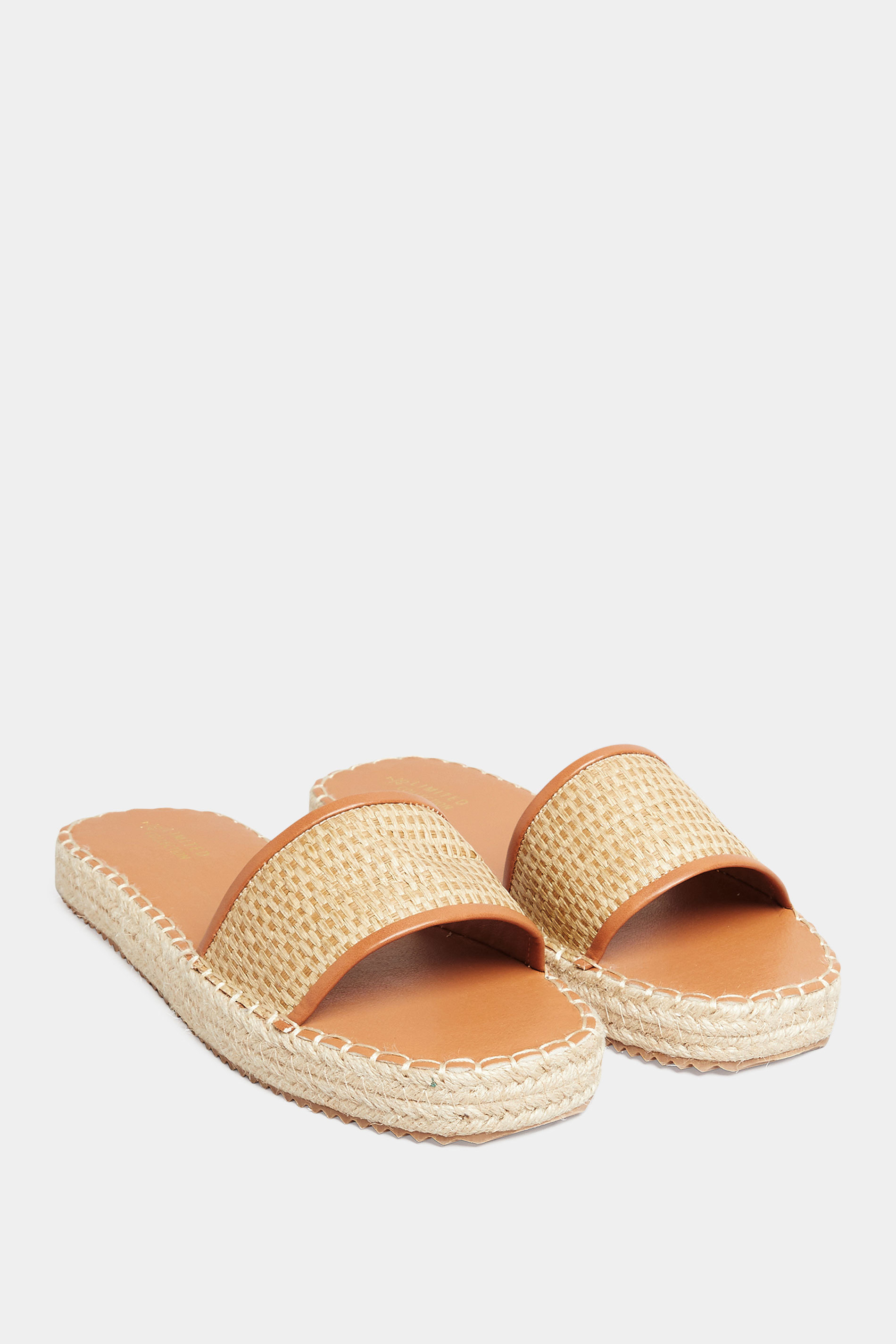 Plus Size Brown Espadrille Mules In Wide E Fit | Yours Clothing 2