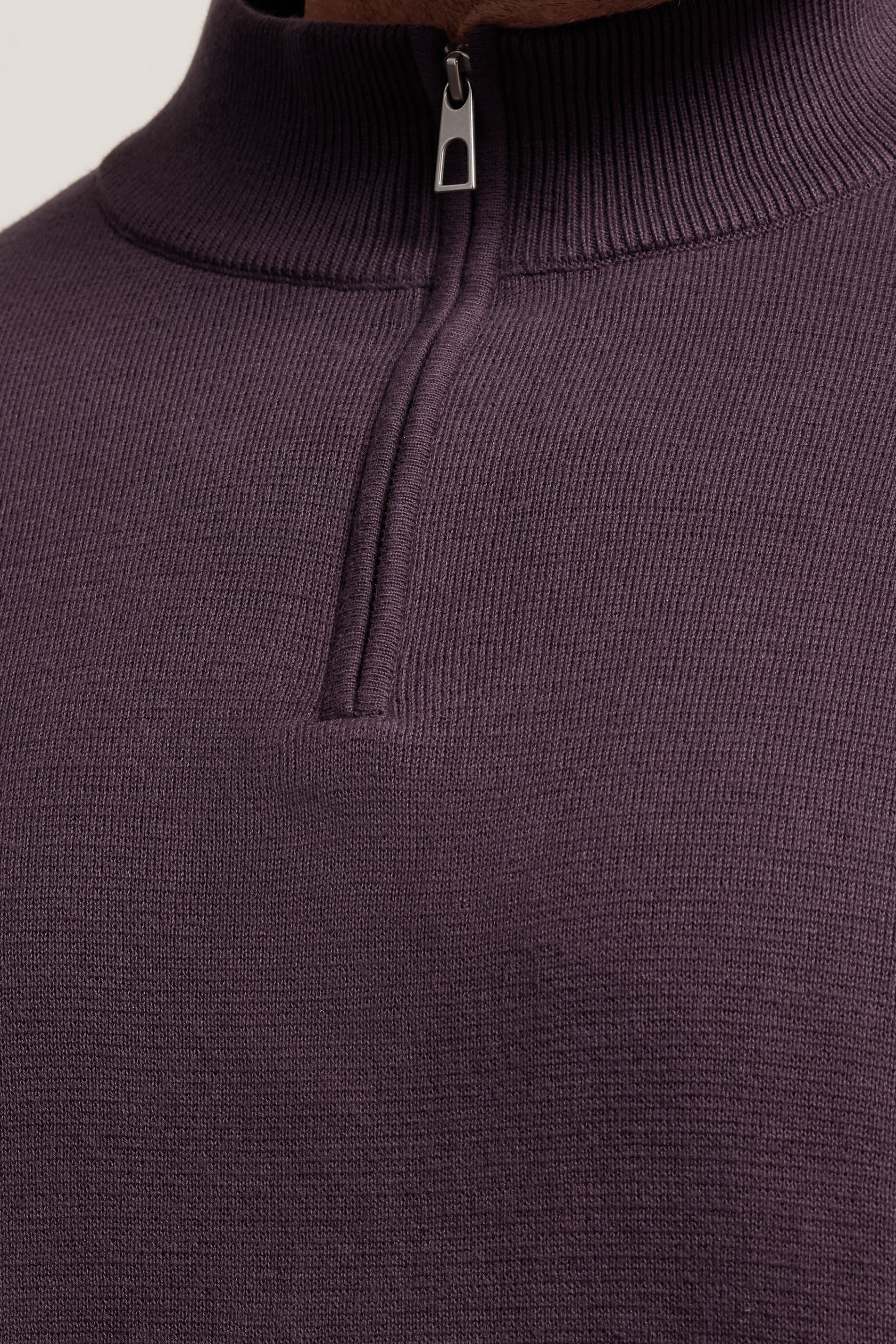 BadRhino Big & Tall Plum Purple Milano Quarter Zip Jumper | BadRhino 4