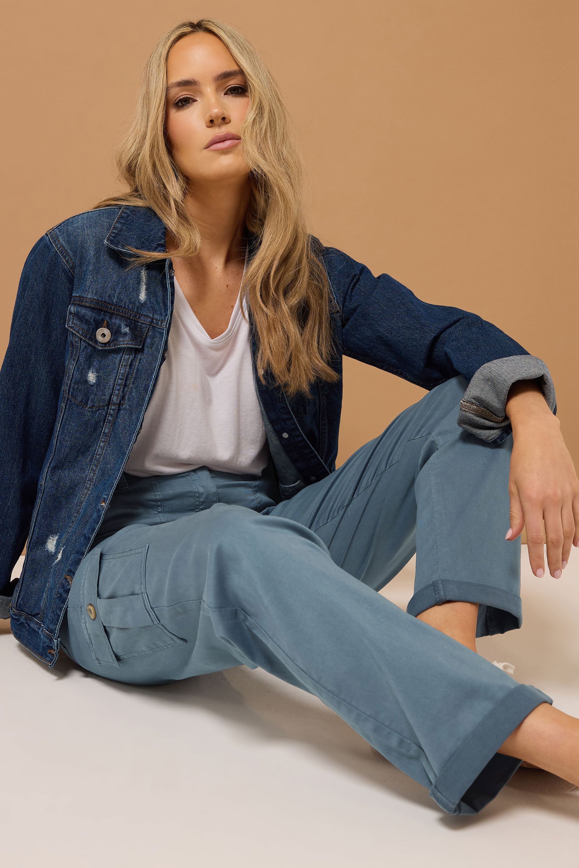 LTS MADE FOR GOOD Tall Blue Cargo Chino Jeans | Long Tall Sally 2
