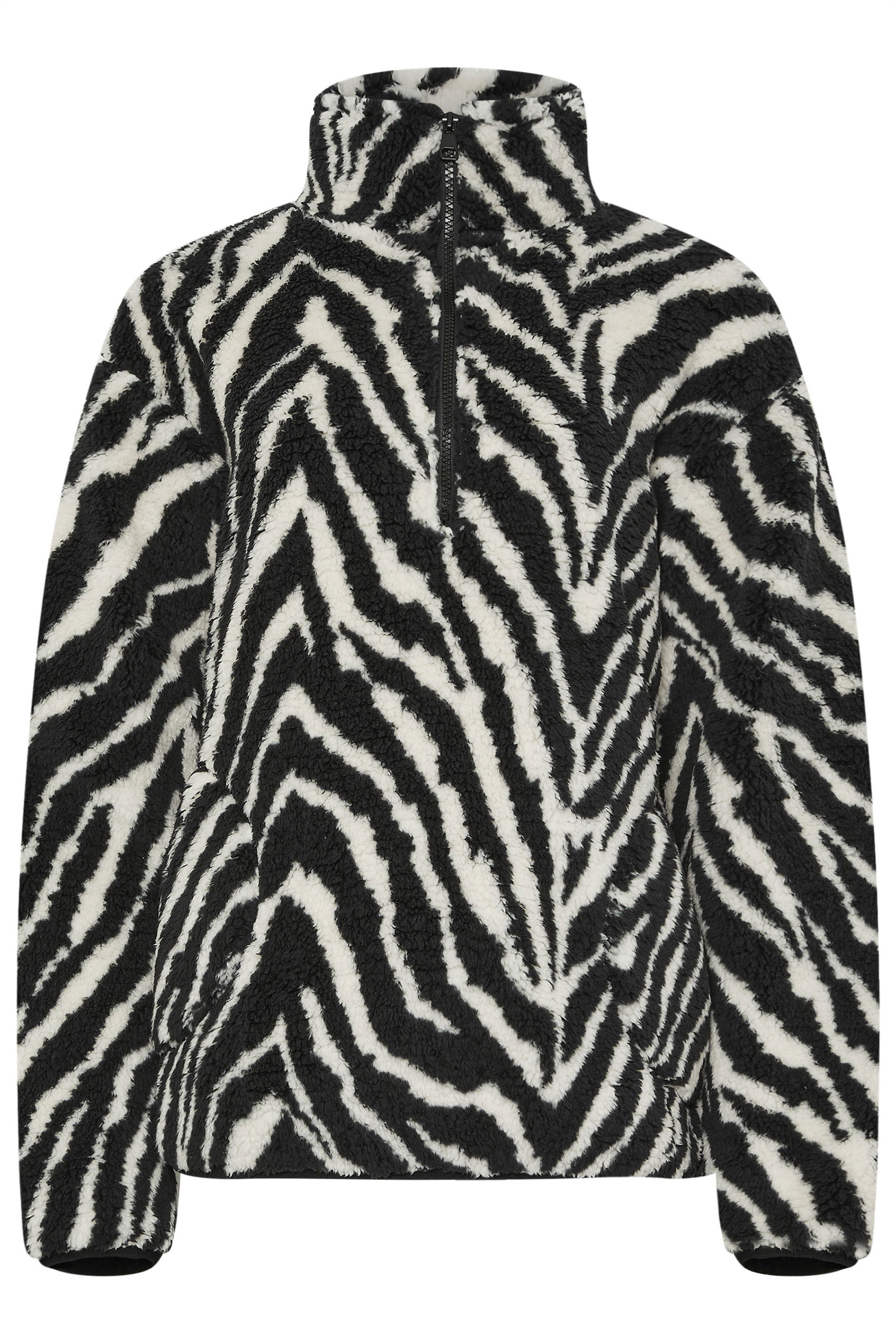LTS Tall Black Zebra Half Zip Fleece Jacket | Long Tall Sally 5