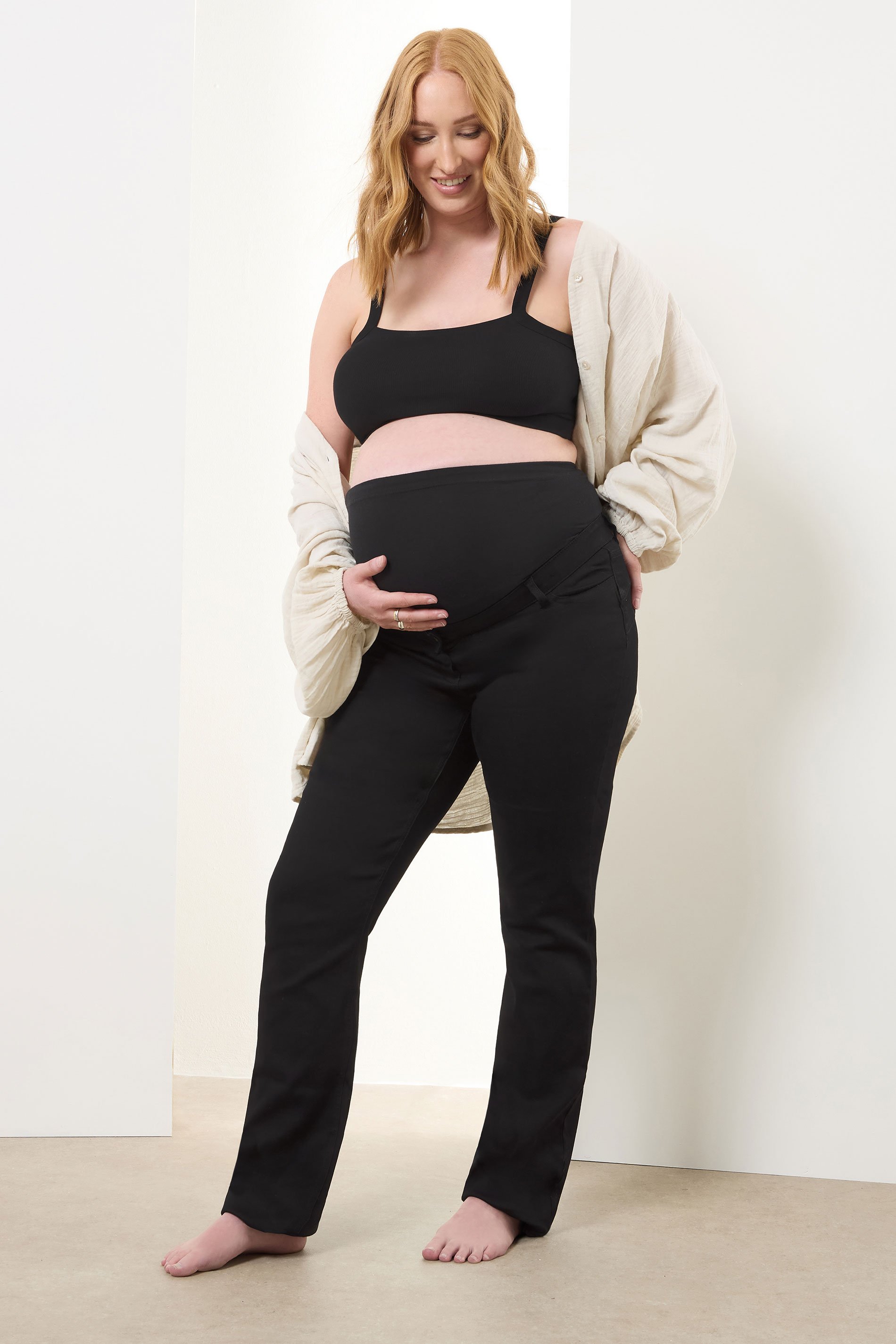 LTS Maternity Tall Black Lift & Shape Slim Leg Jeans | Long Tall Sally 1