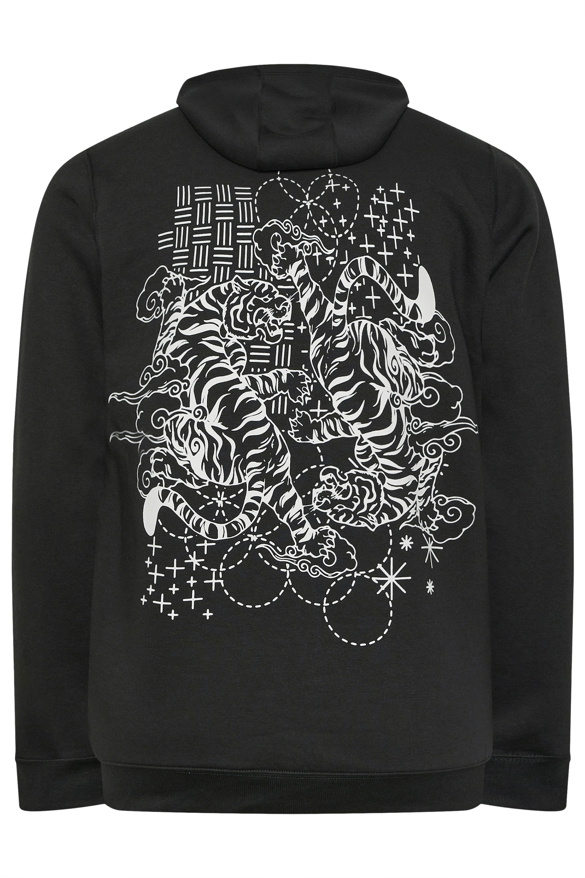 BadRhino Big & Tall Black Tiger Graphic Print Hoodie | BadRhino 7