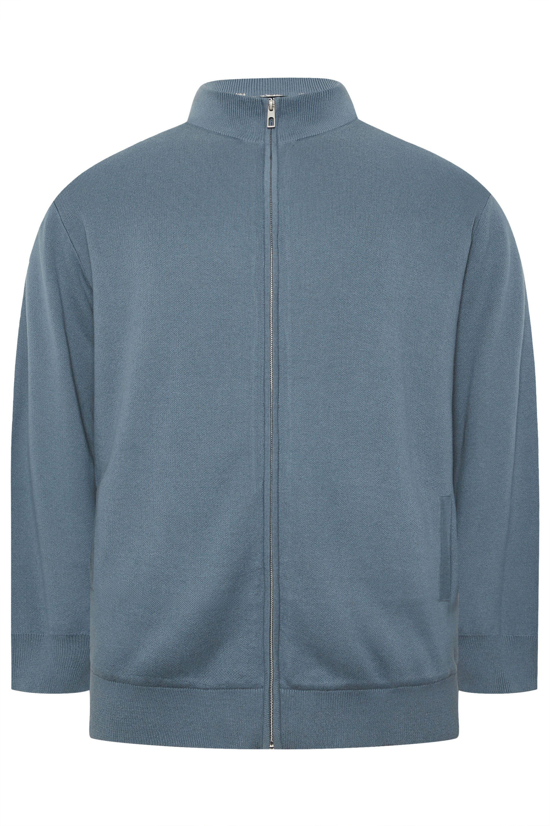 BadRhino Big & Tall Blue Knitted Borg Zip Up | BadRhino 6