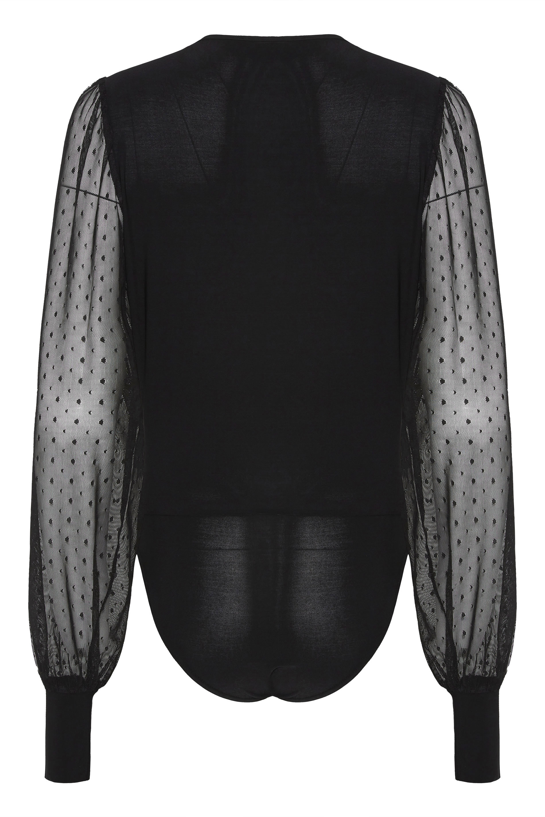 Tall Women's LTS Black Spot Mesh Sleeve Bodysuit