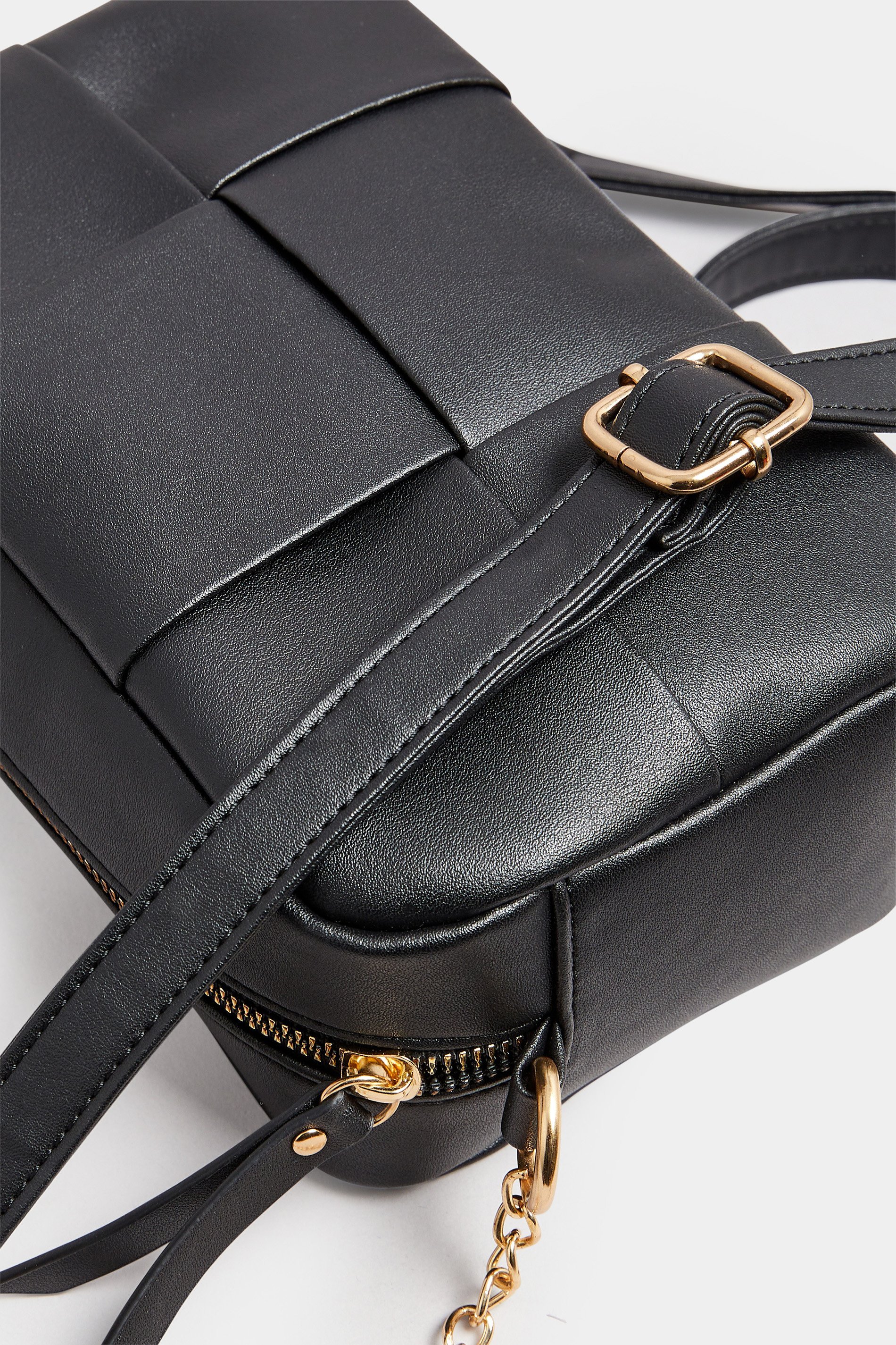 Black Woven Detail Cross Body Bag | Yours Clothing 4