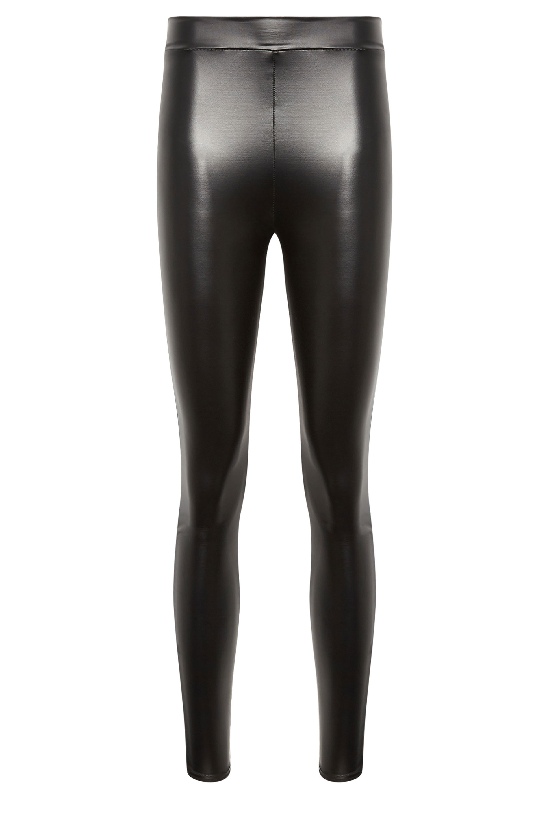 Tall Black Faux Leather High Waisted Legging