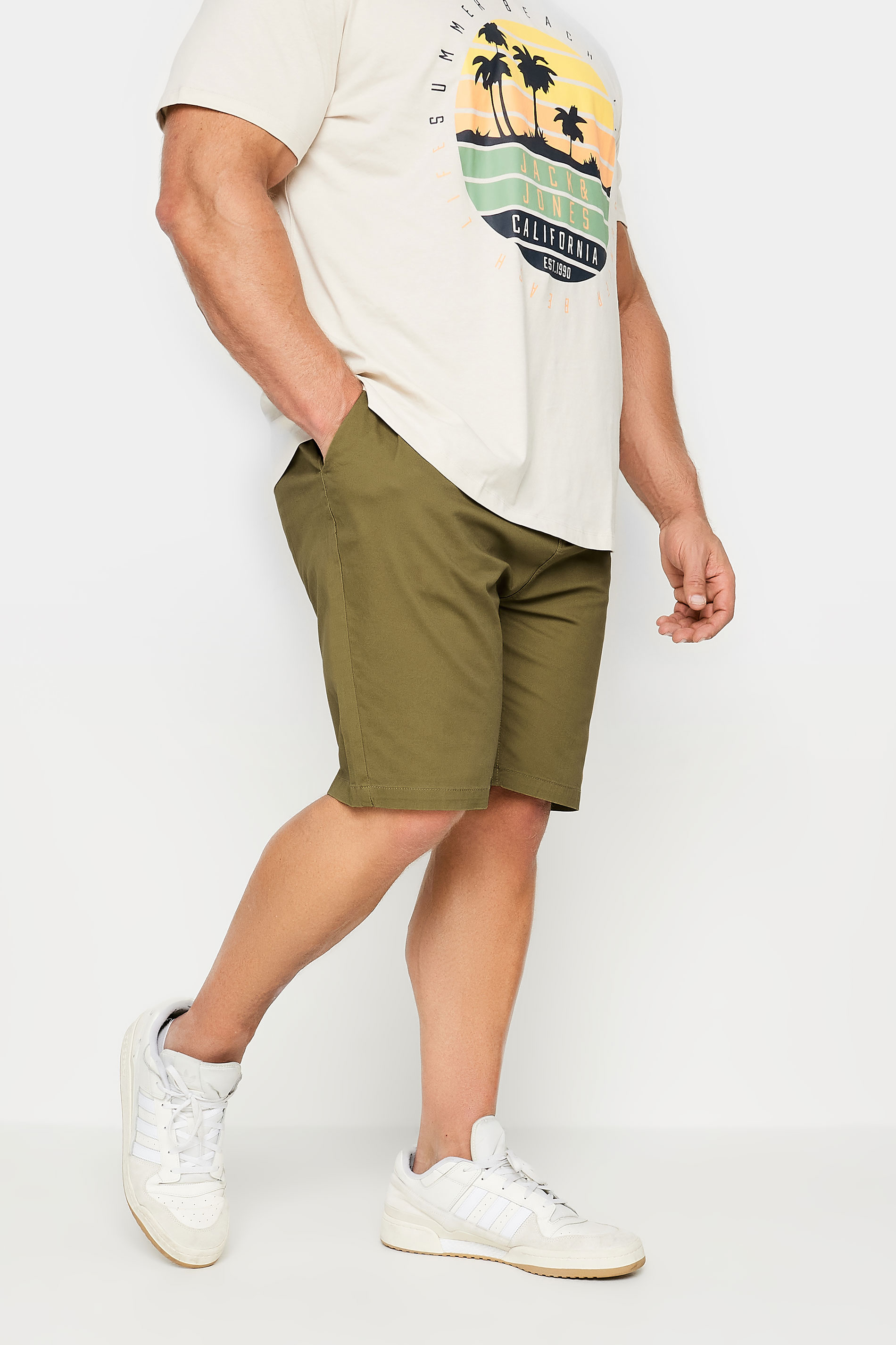 D555 Big & Tall Brown Elasticated Internal Drawcord Waist Shorts | BadRhino 1