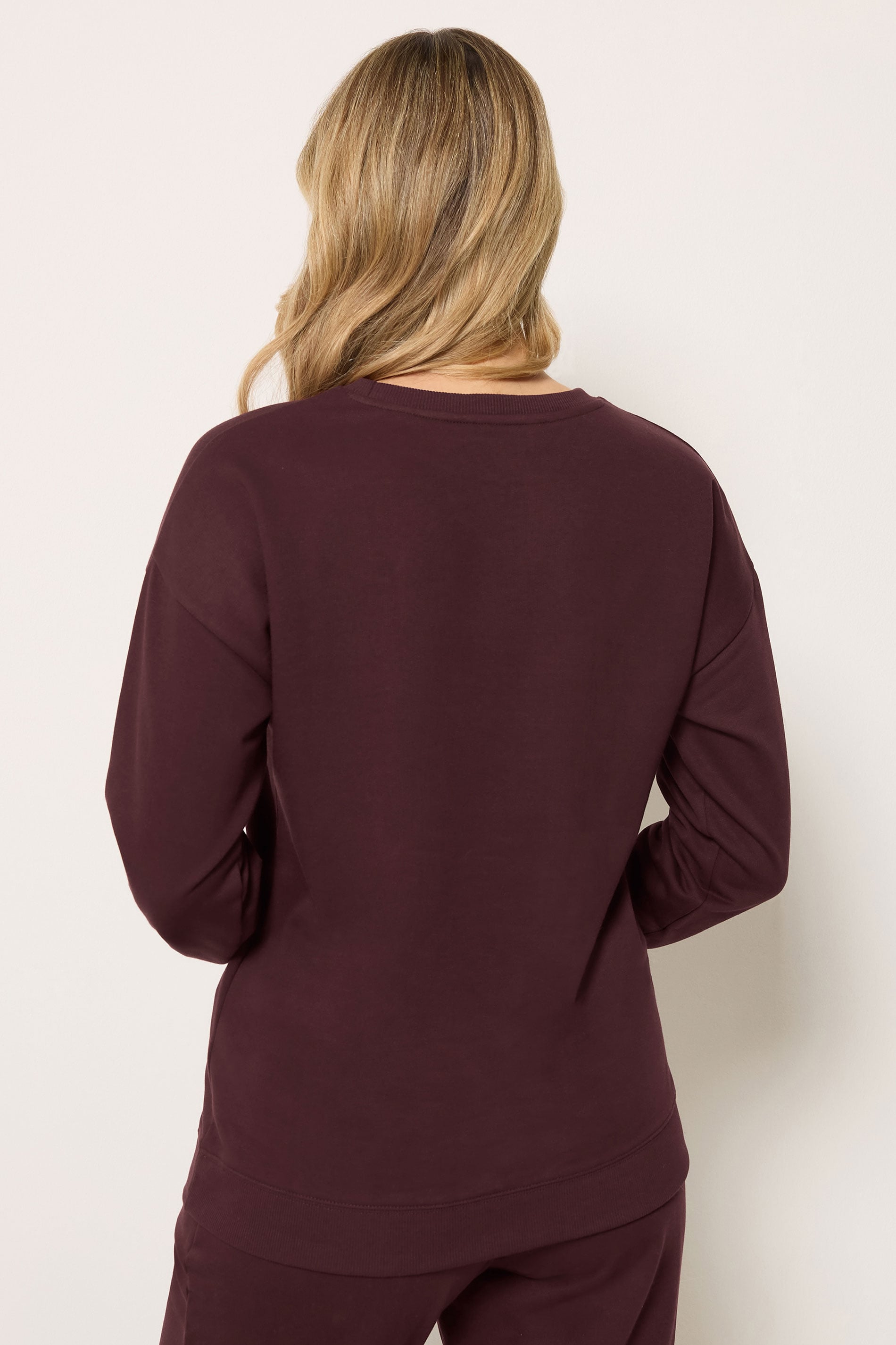 LTS Tall Women's Dark Cherry Red Crew Neck Sweatshirt | Long Tall Sally 2