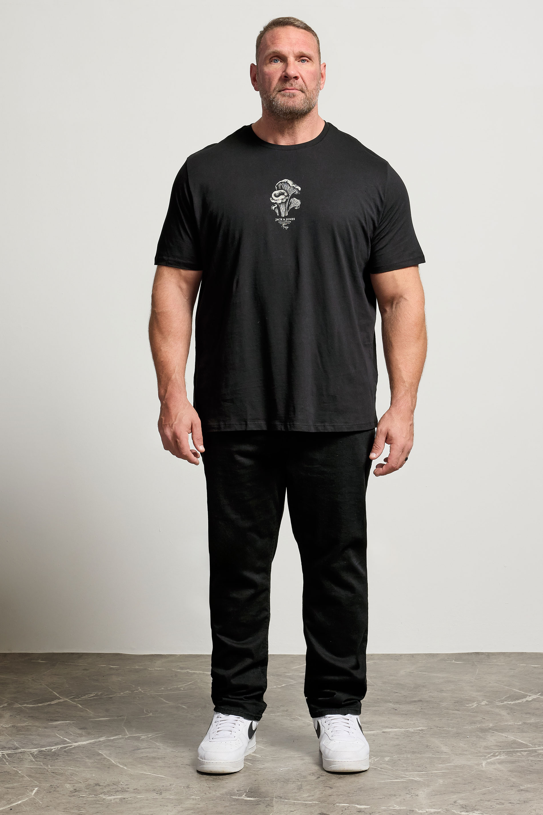 JACK & JONES Big & Tall Black Graphic T-Shirt | BadRhino 2