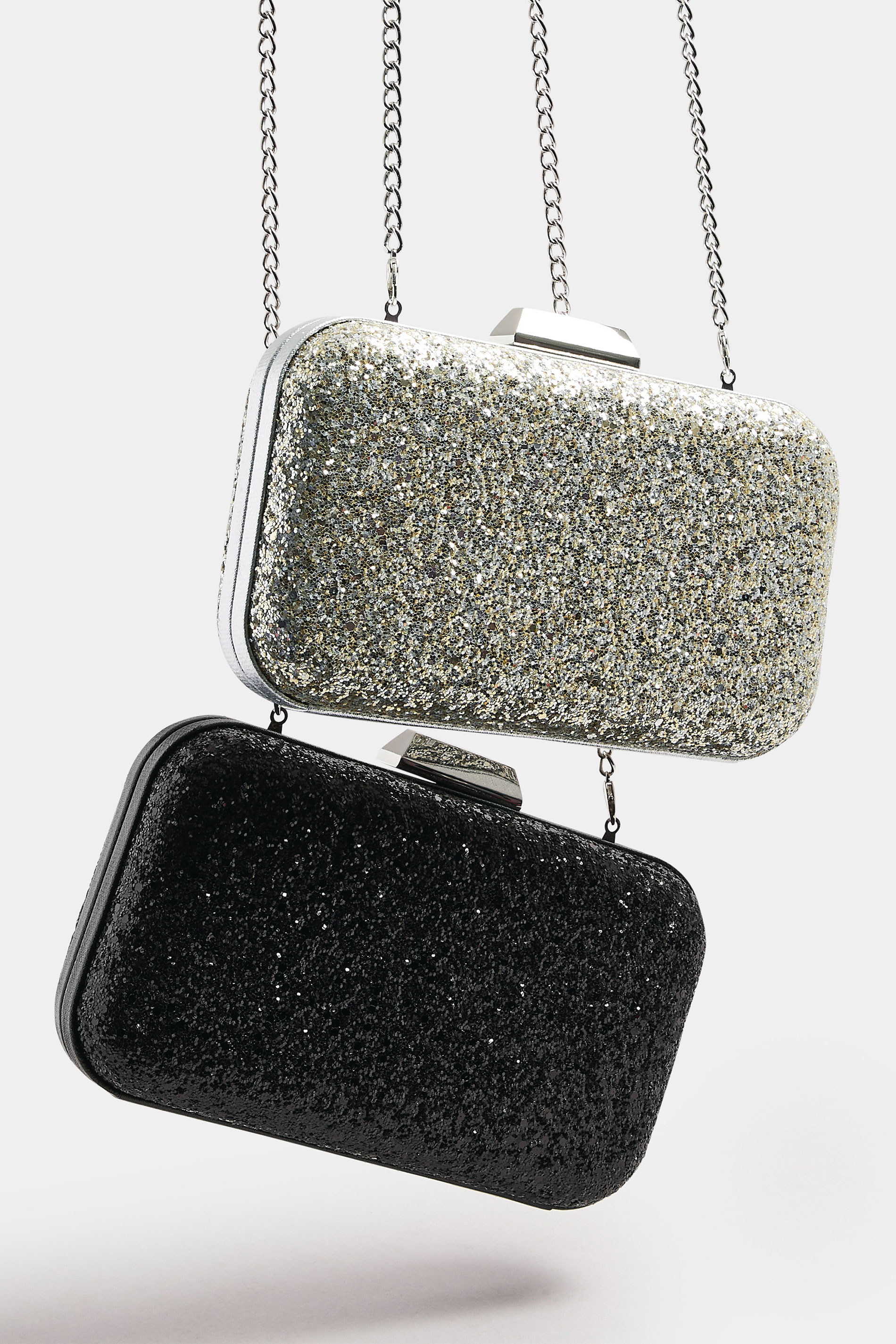 Silver Sequin Clutch Bag | Yours Clothing 7
