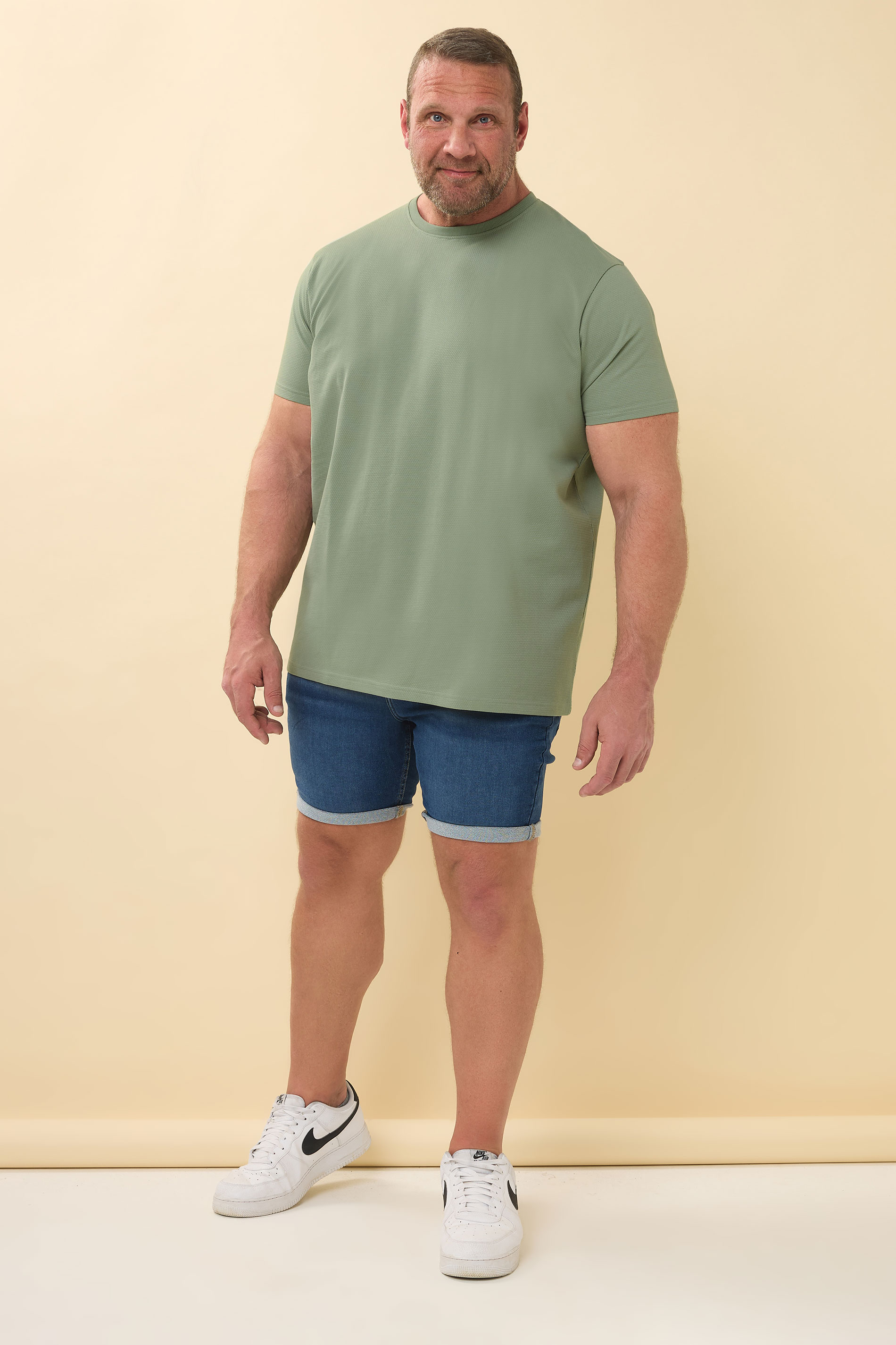 BadRhino Big & Tall Sage Green Textured T-Shirt | BadRhino 2