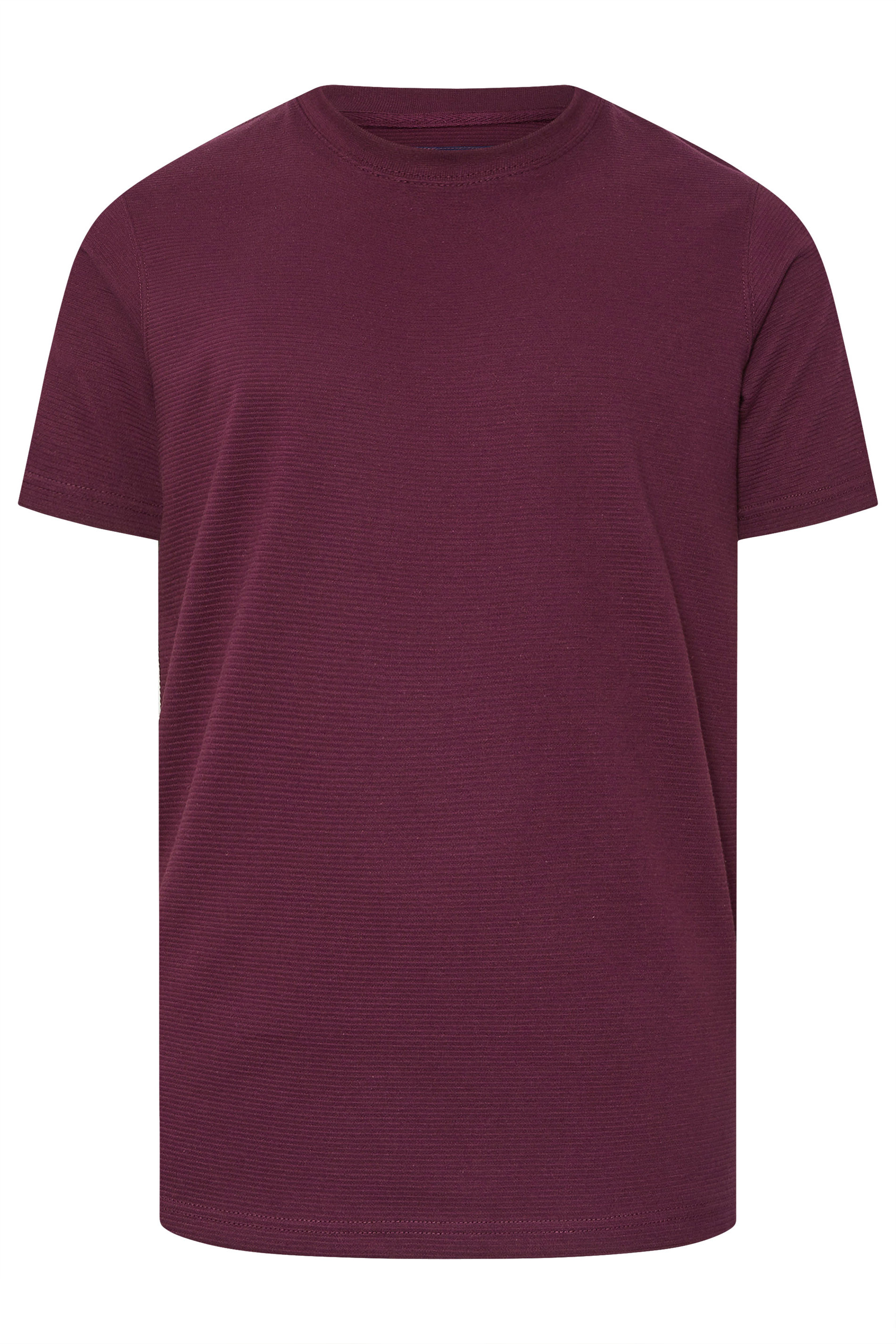 BadRhino Big & Tall Burgundy Red Ottoman Textured T-Shirt | BadRhino 5