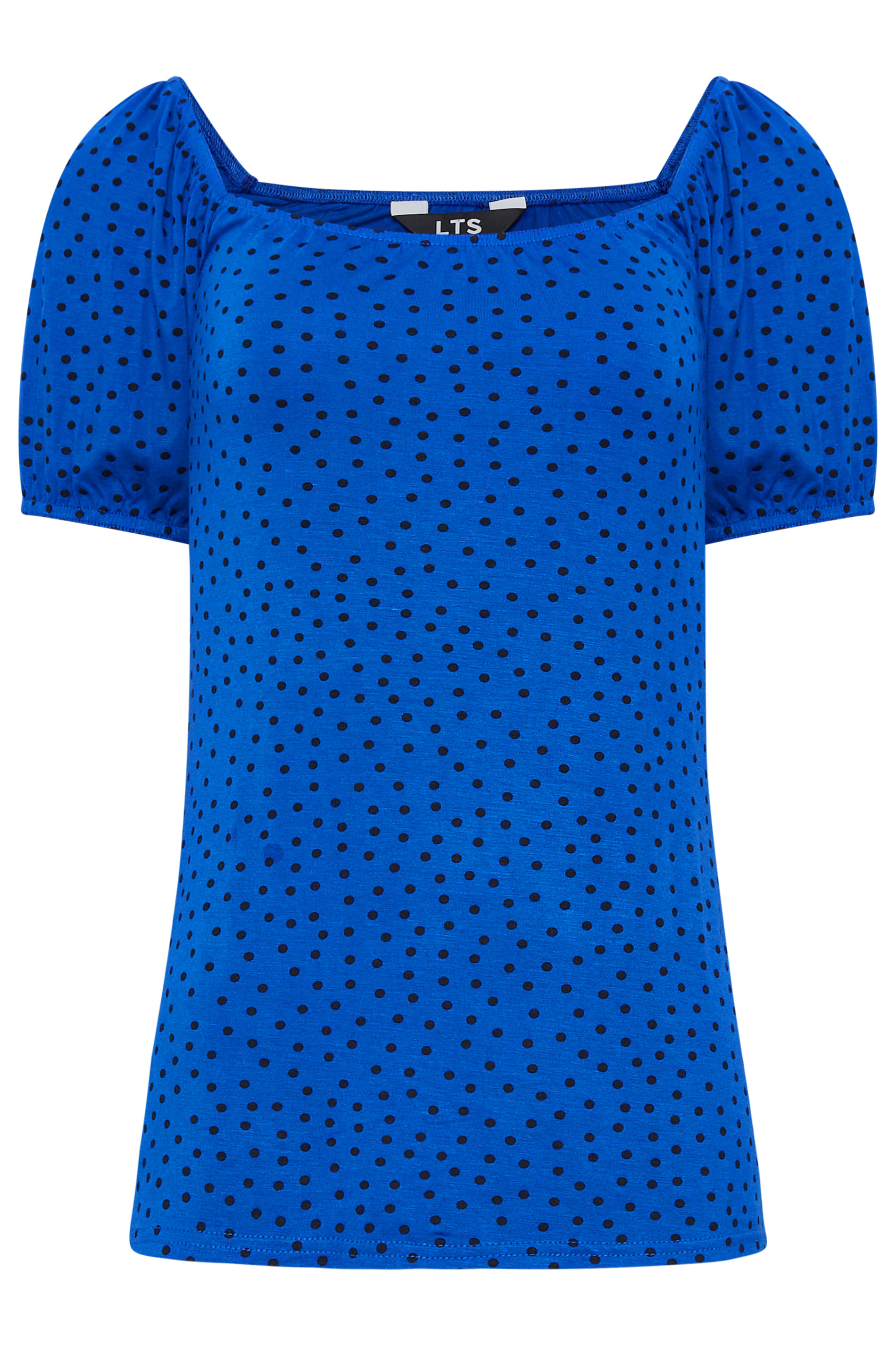 LTS Tall Cobalt Blue Spot Square Neck Top | Long Tall Sally  6