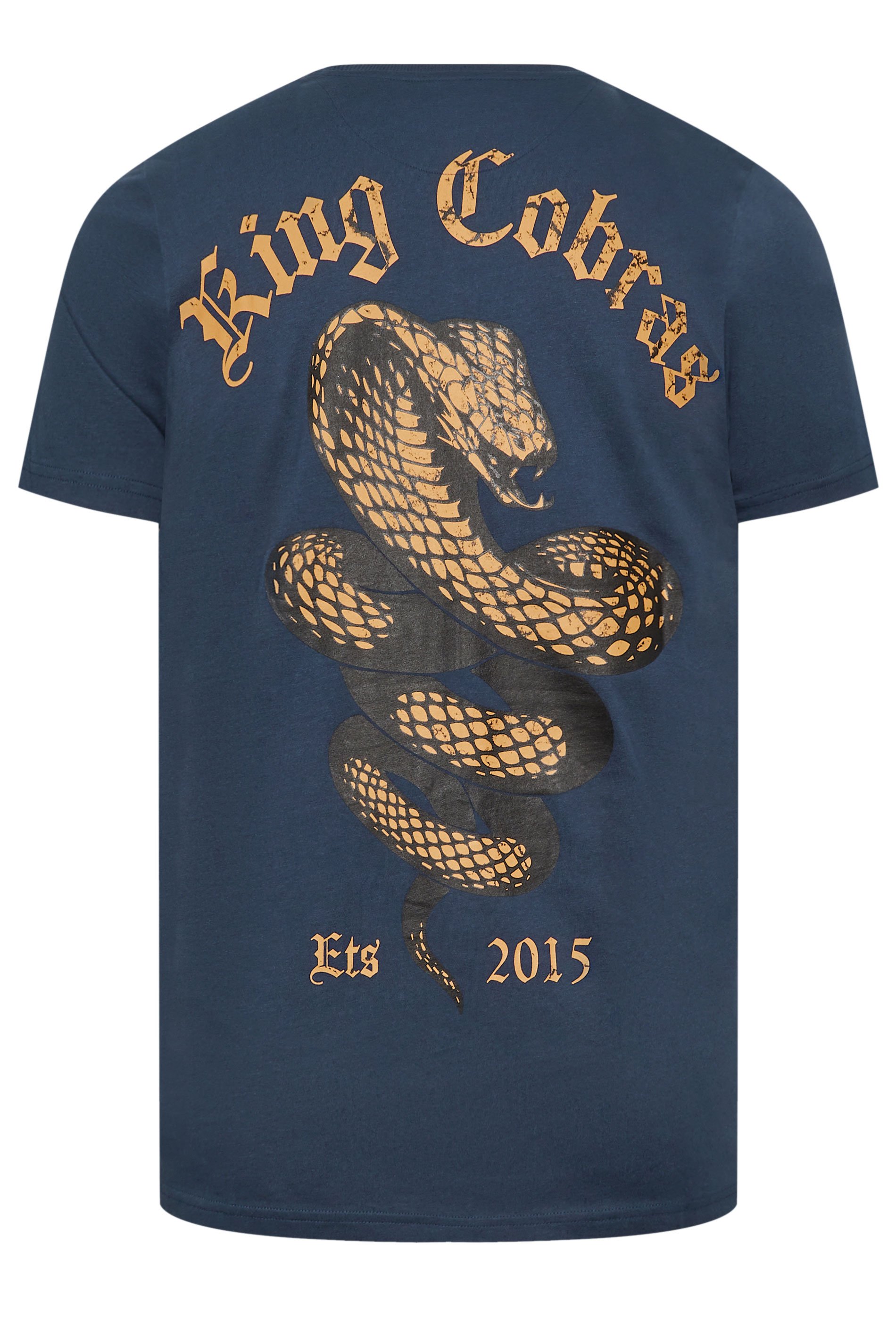 BadRhino Big & Tall Navy Blue 'King Cobras' Graphic Print T-Shirt | BadRhino 6